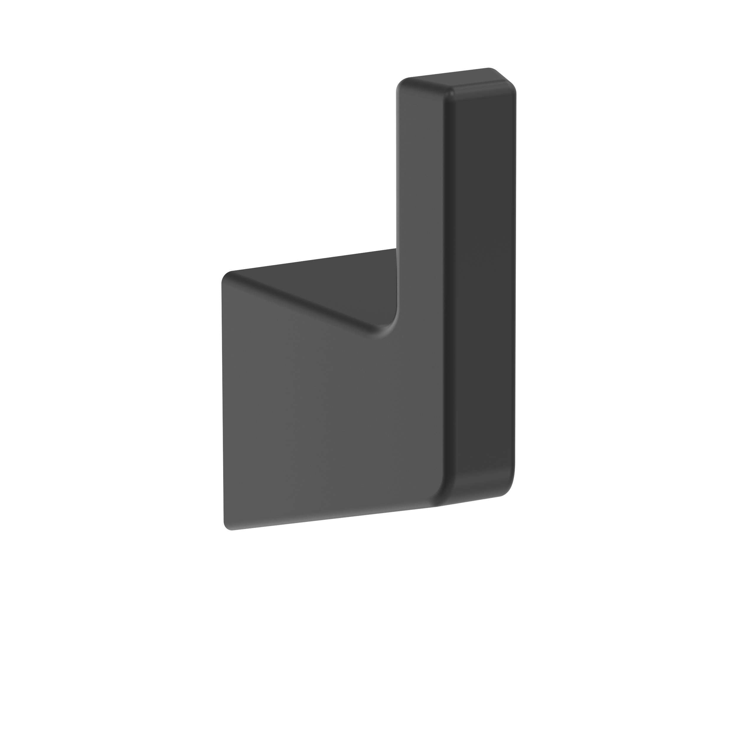 Blackrock Matte Black Single Prong Robe Hook
