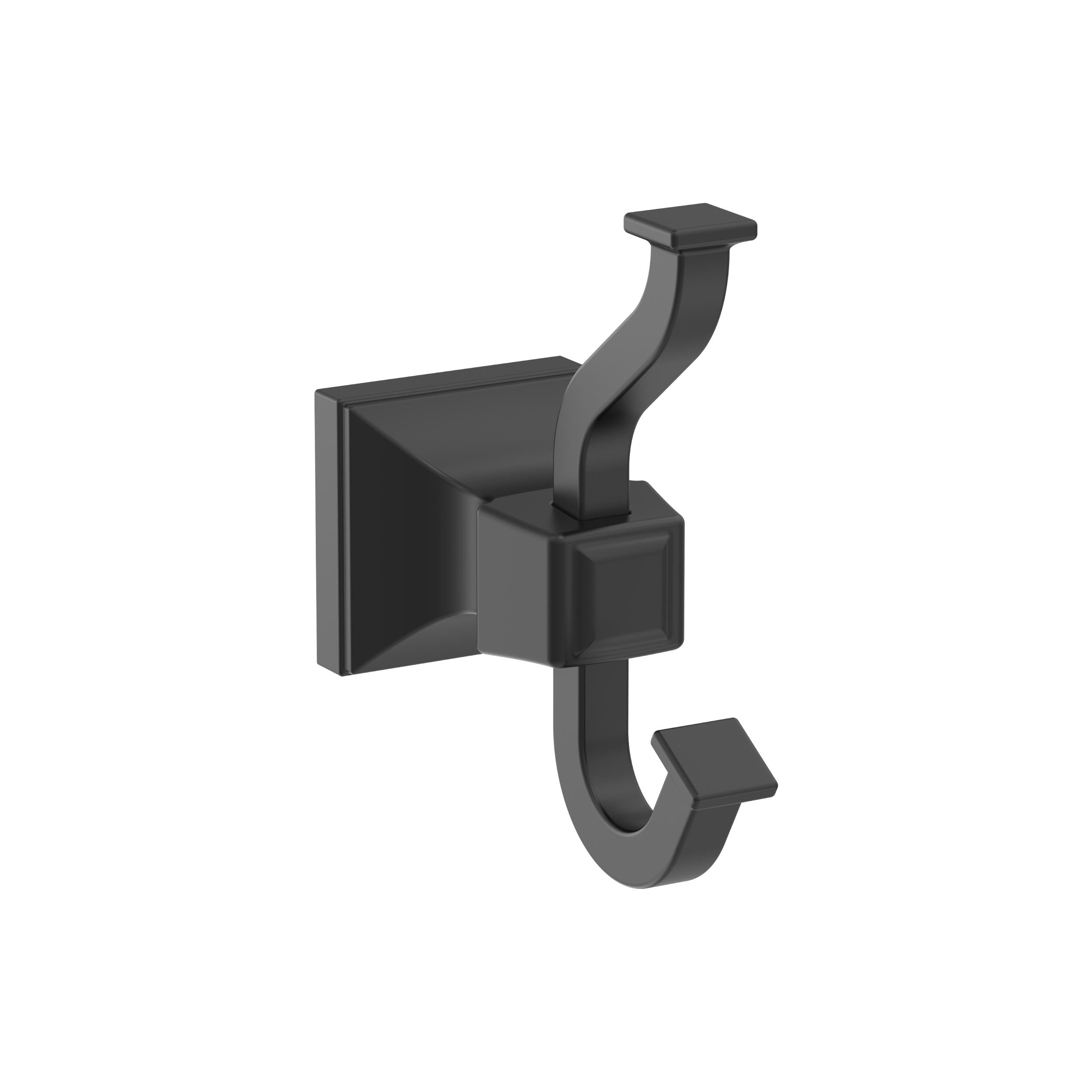 Mulholland Matte Black Double Prong Robe Hook