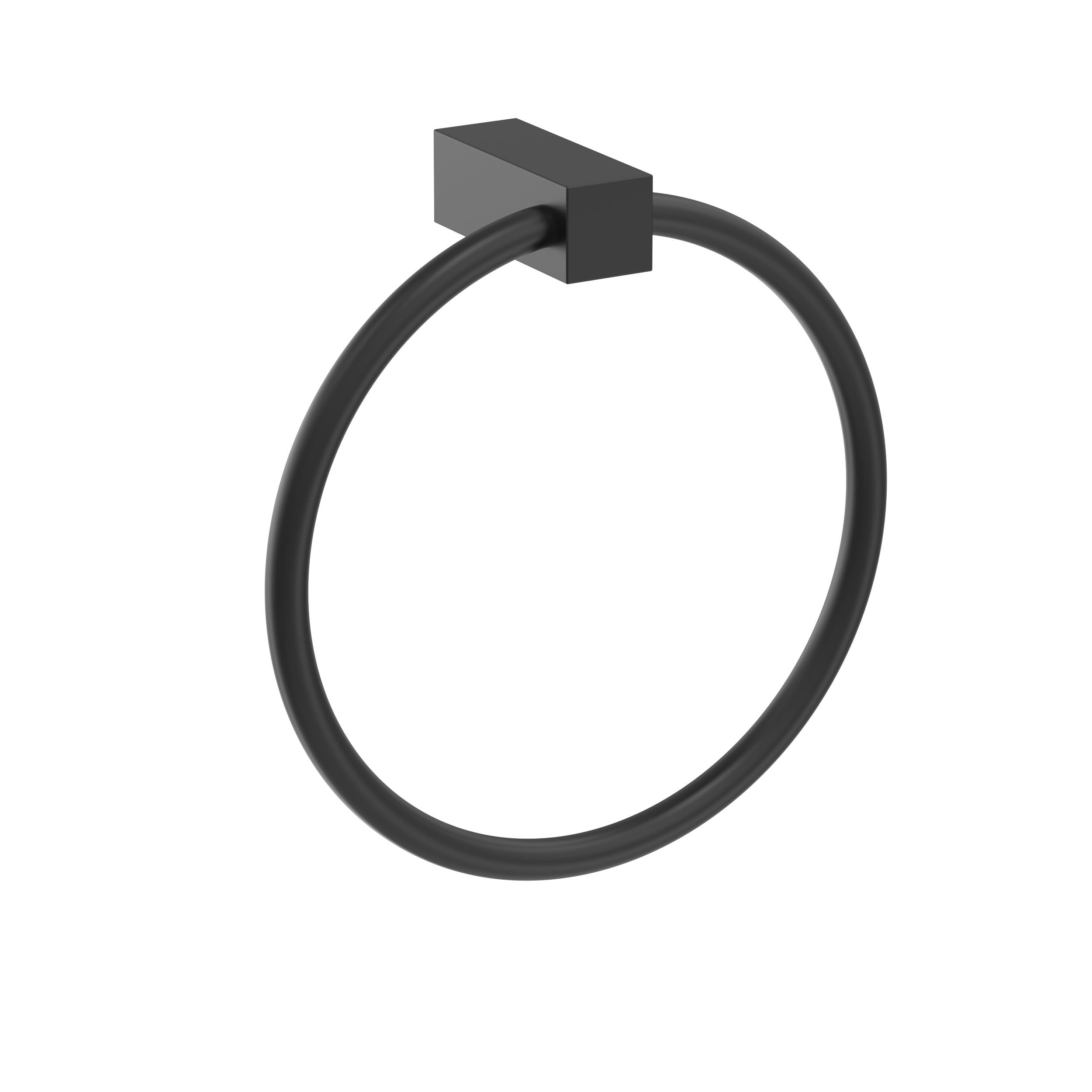 Monument Matte Black Closed Towel Ring