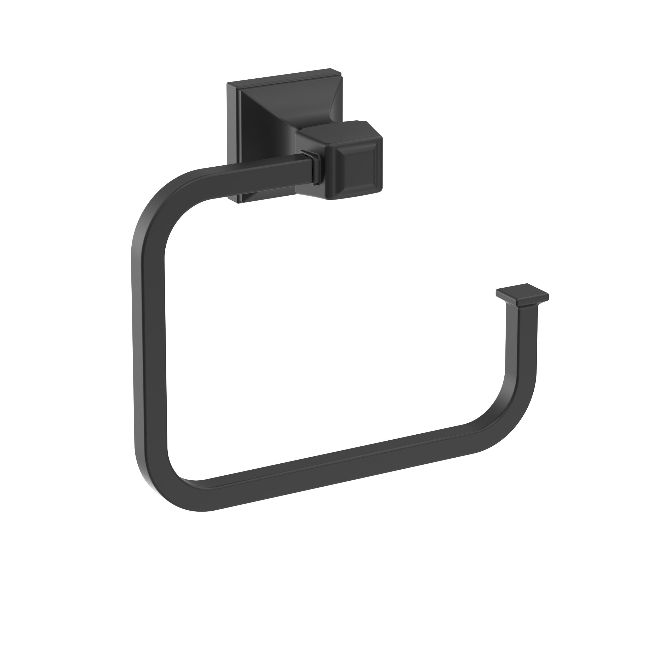 Mulholland Matte Black Open Towel Ring