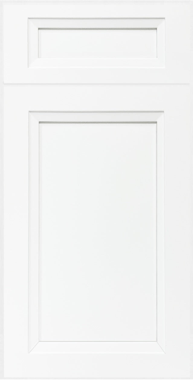 White cabinet door with a modern oxford design