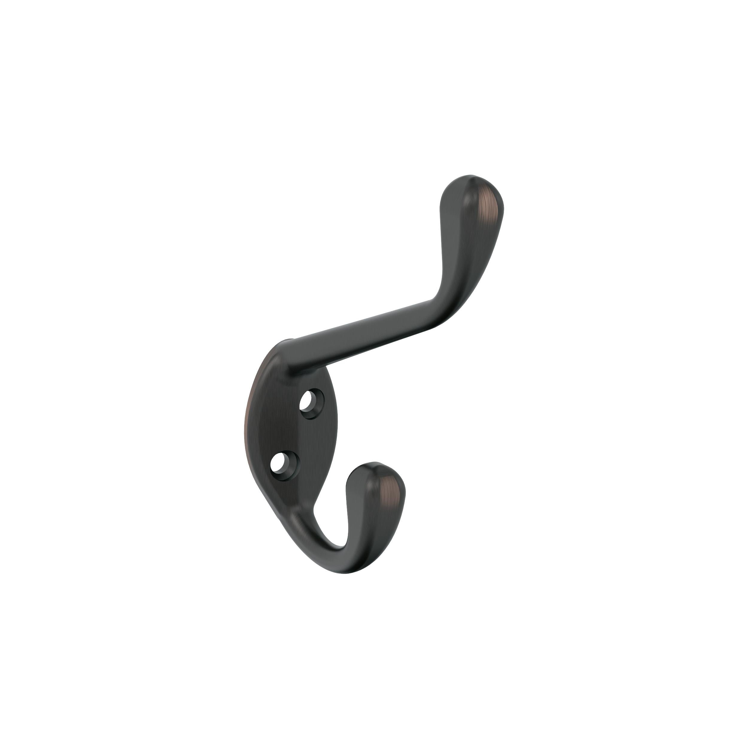 Noble Double Prong Oil-Rubbed Bronze Decorative Wall Hook