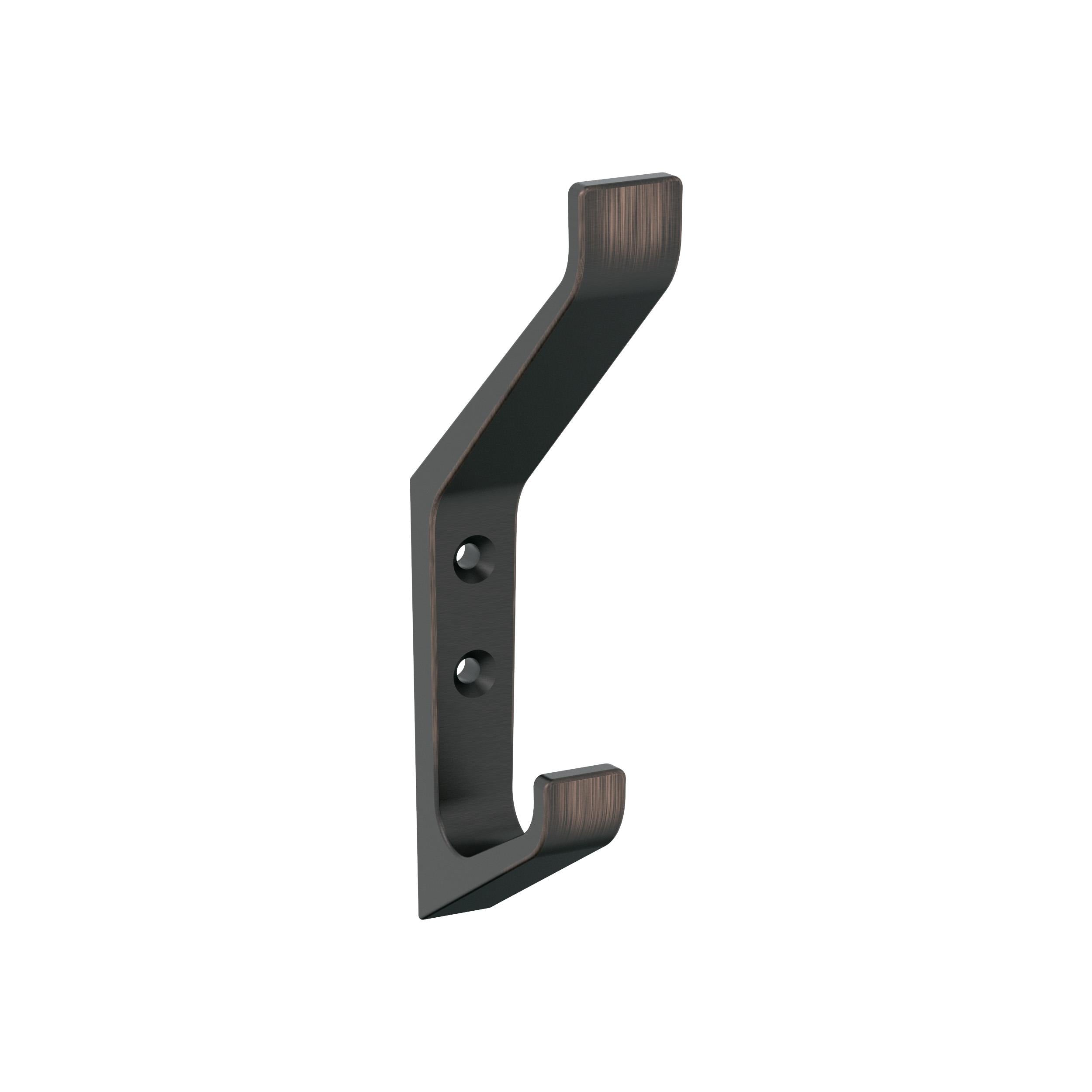 Emerge Double Prong Oil-Rubbed Bronze Decorative Wall Hook