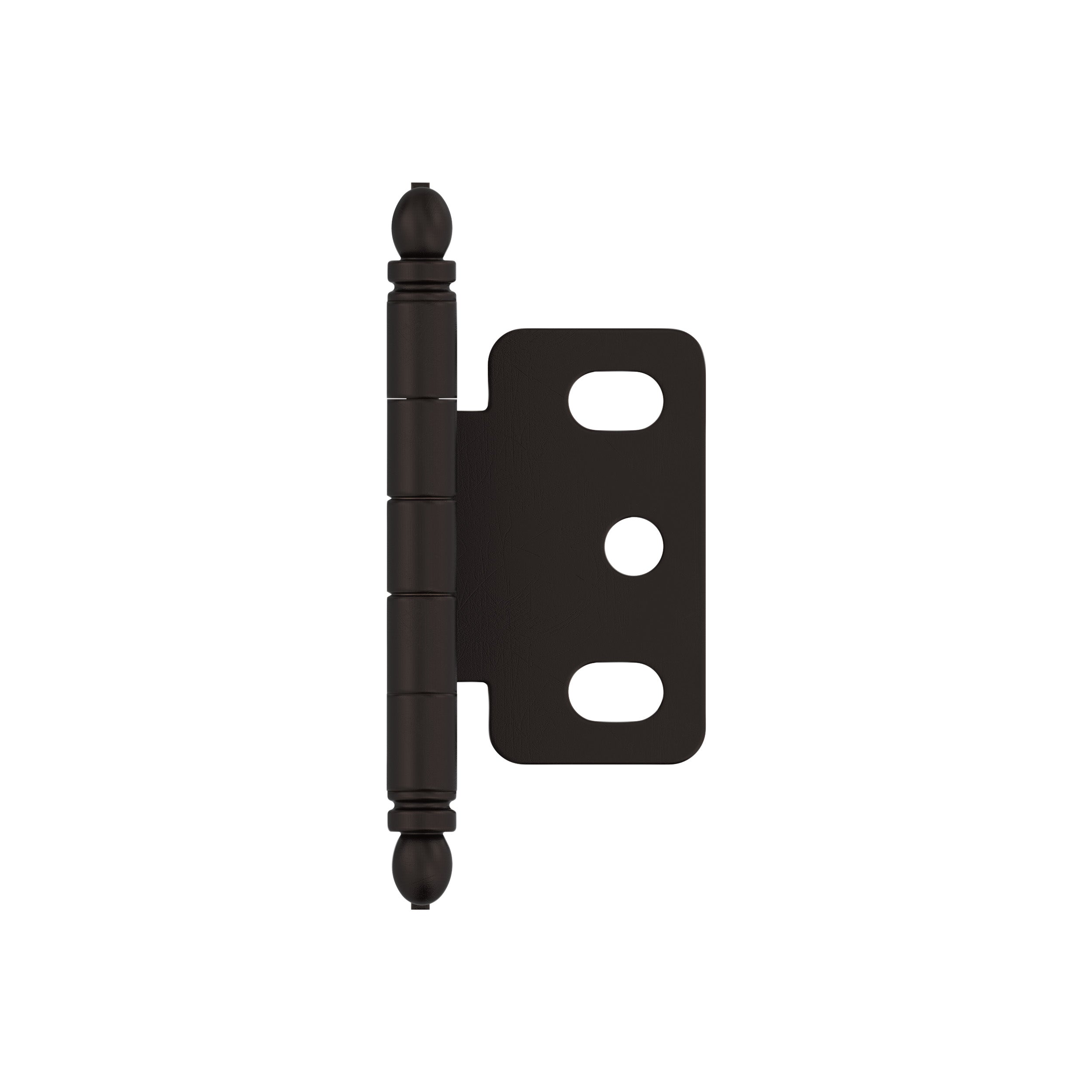 3/4 inch (19mm) Door Thickness Full Inset Partial Wrap Ball Tip Oil-Rubbed Bronze Cabinet Hinge - Single Hinge