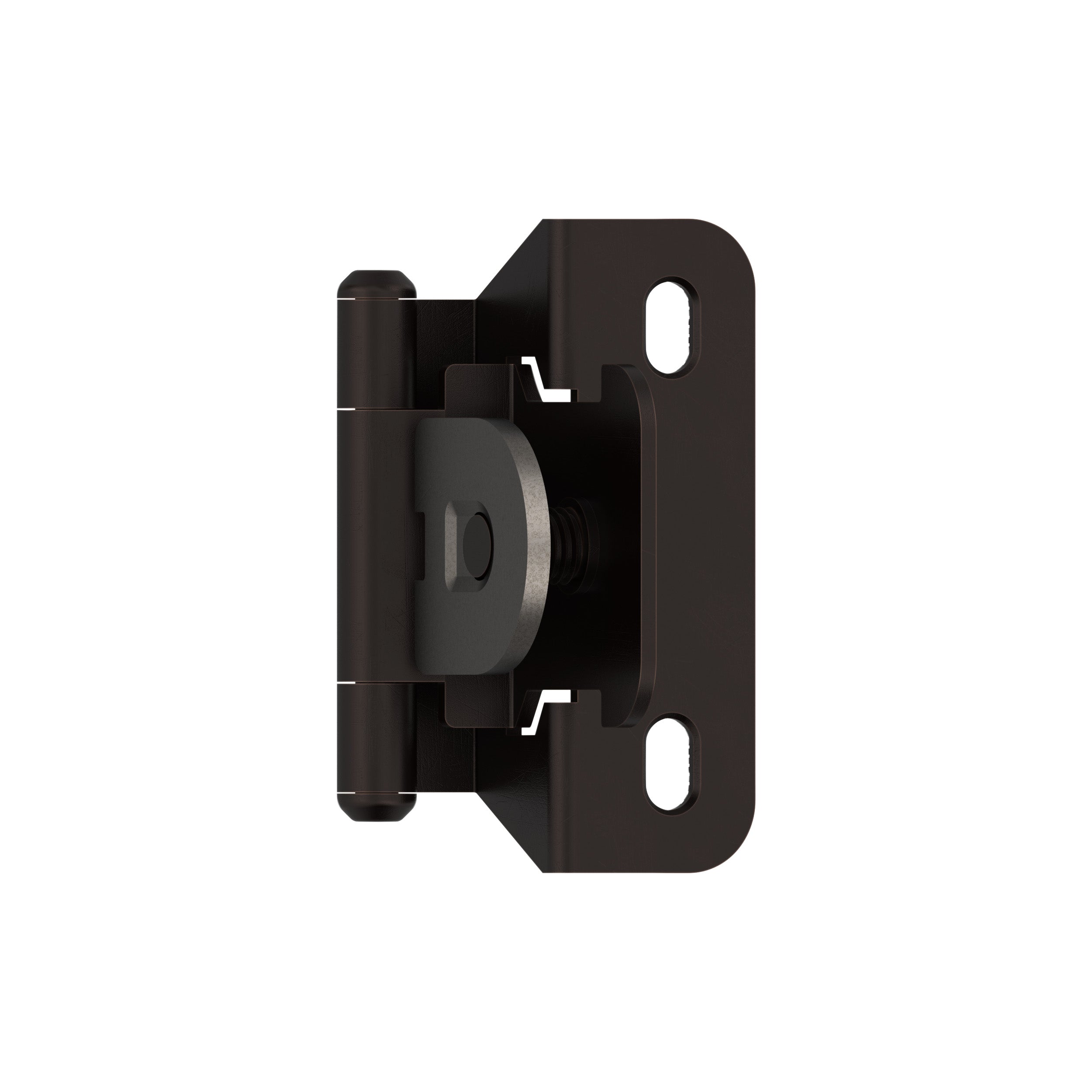 1/4 inch (6mm) Overlay Single Demountable Partial Wrap Oil-Rubbed Bronze Cabinet Hinge - 1 Pair
