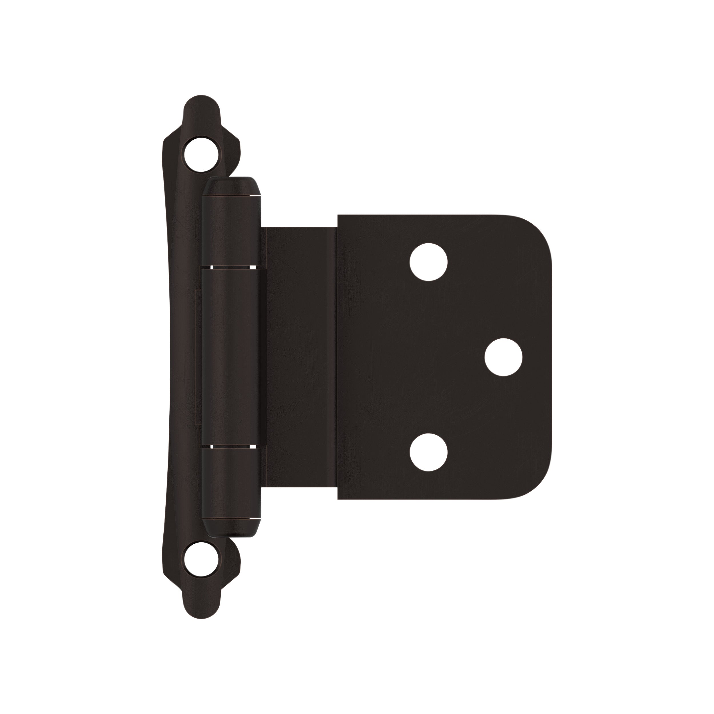 3/8 inch (10mm) Inset Self Closing Face Mount Oil-Rubbed Bronze Cabinet Hinge - 1 Pair