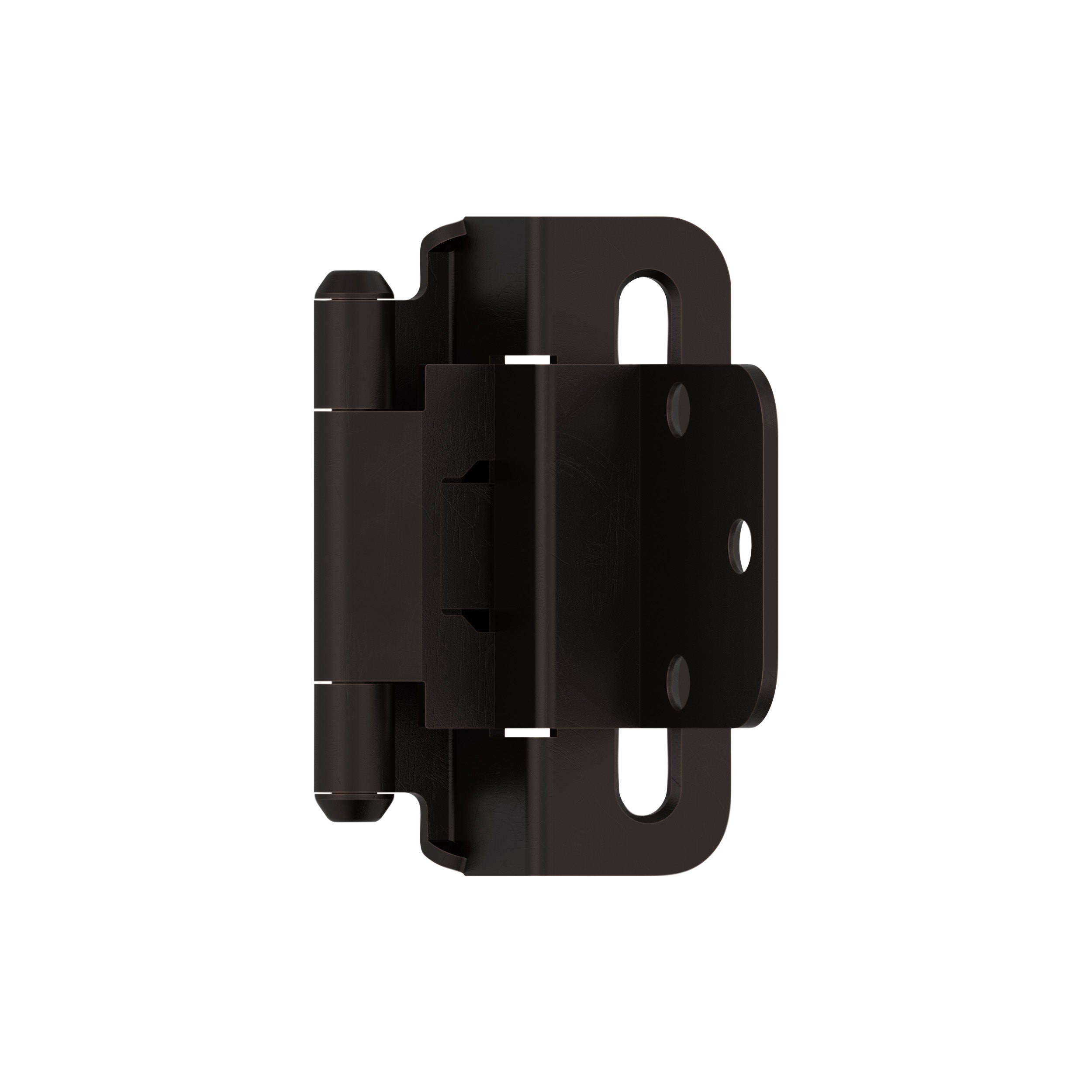 3/8 inch (10mm) Inset Self Closing Partial Wrap Oil-Rubbed Bronze Cabinet Hinge - 1 Pair