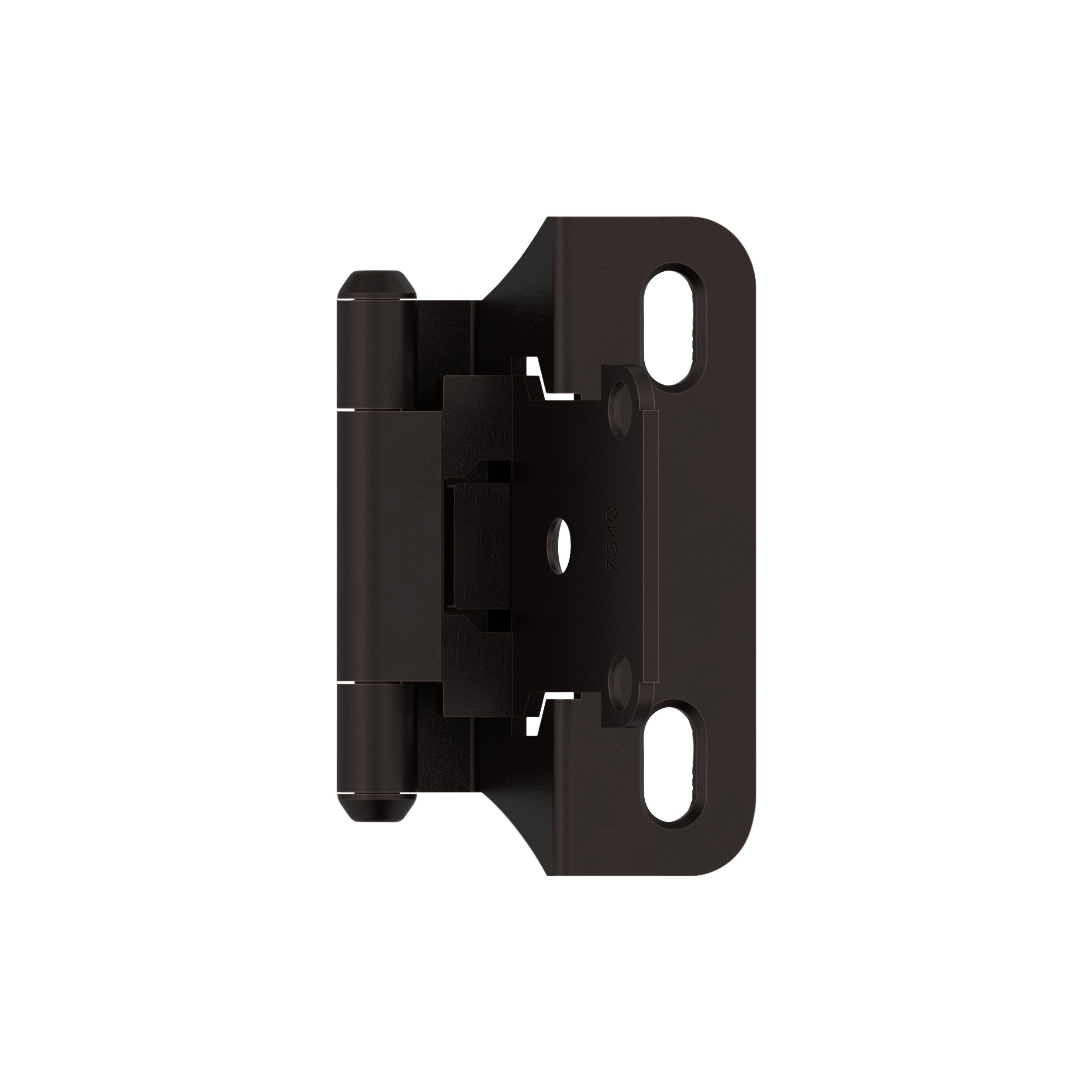 1/4 inch (6mm) Overlay Self Closing Partial Wrap Oil-Rubbed Bronze Cabinet Hinge - 1 Pair