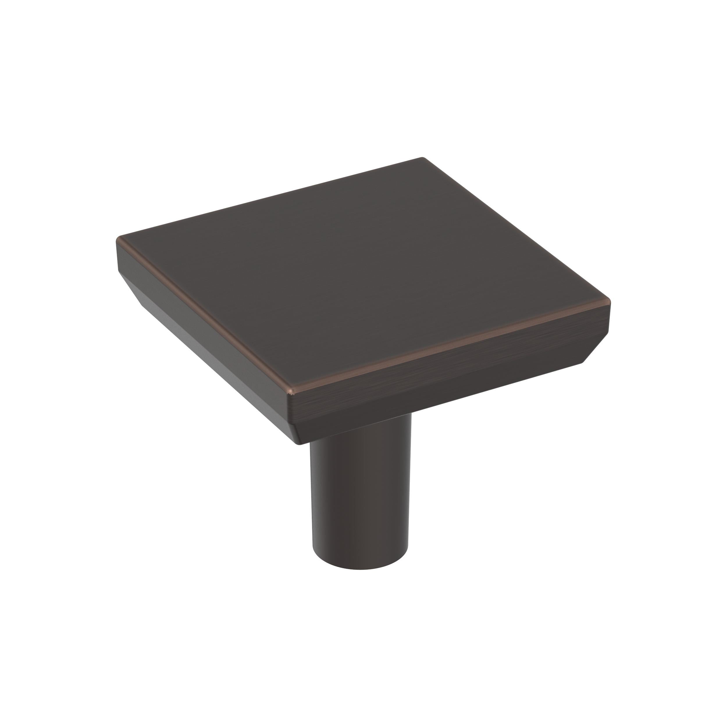 Chamfered Edge 1-1/16 inch (27mm) Length Oil-Rubbed Bronze Cabinet Knob