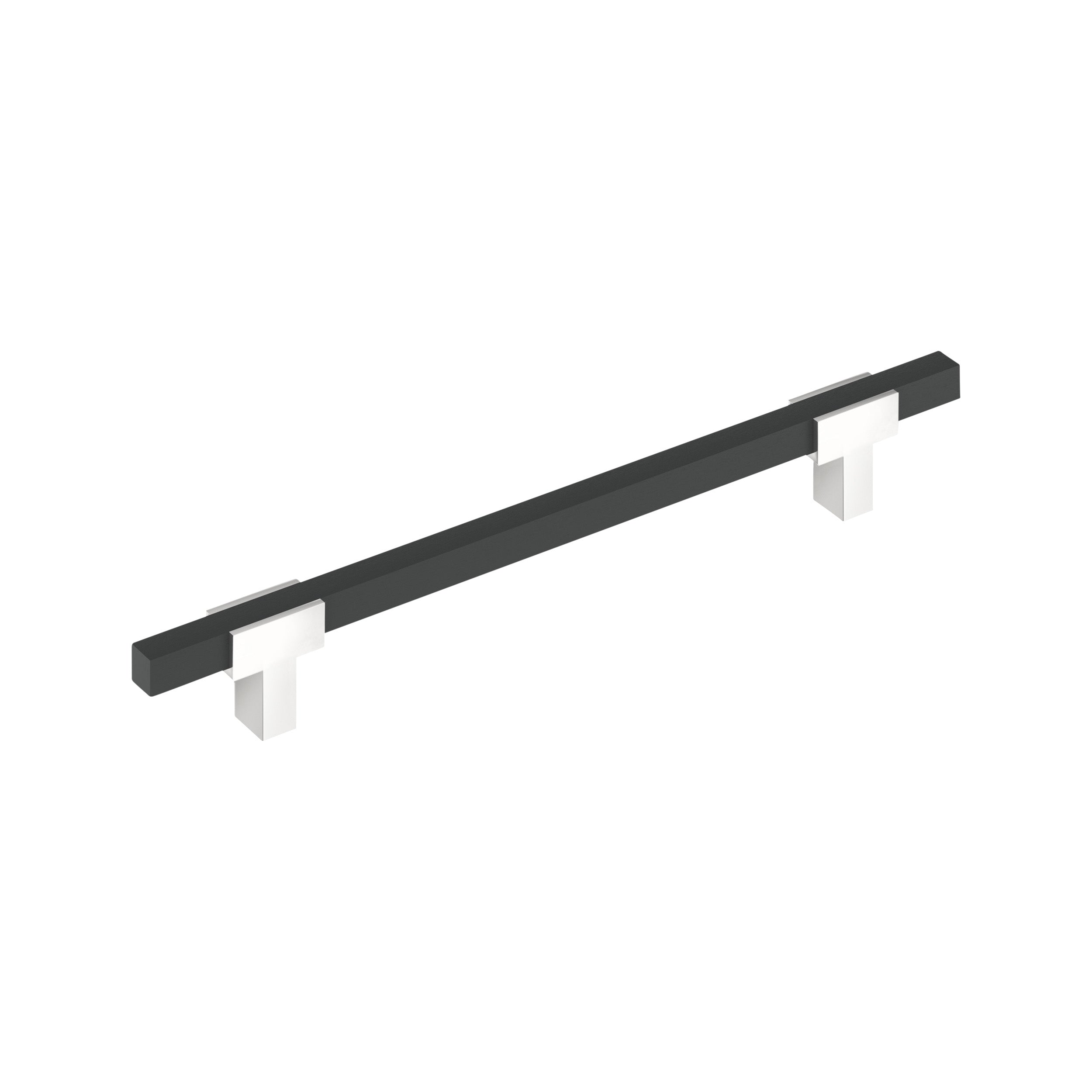 Urbanite 12 inch (305mm) Center-to-Center Polished Chrome/Brushed Matte Black Appliance Pull