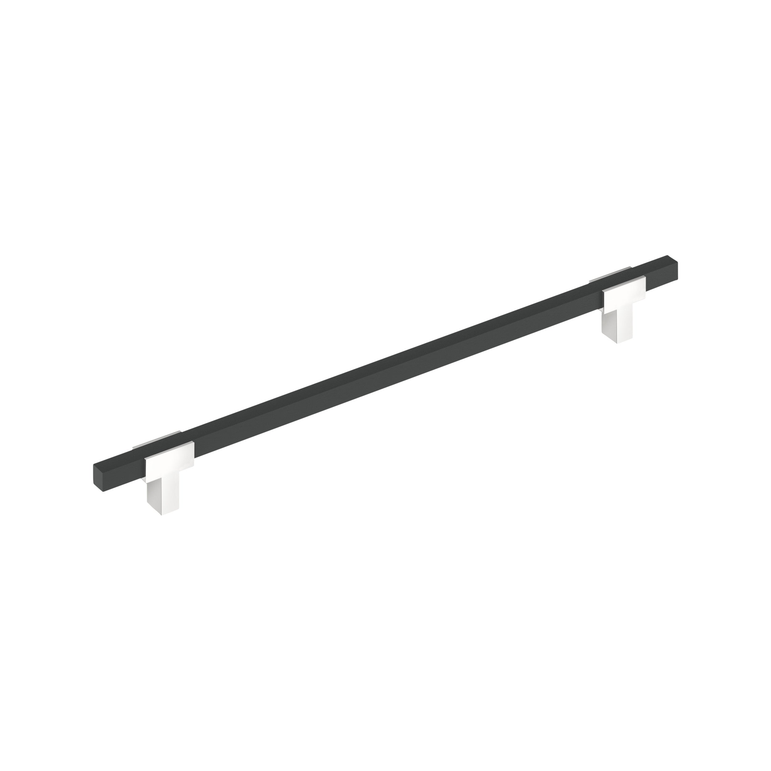 Urbanite 18 inch (457mm) Center-to-Center Polished Chrome/Brushed Matte Black Appliance Pull