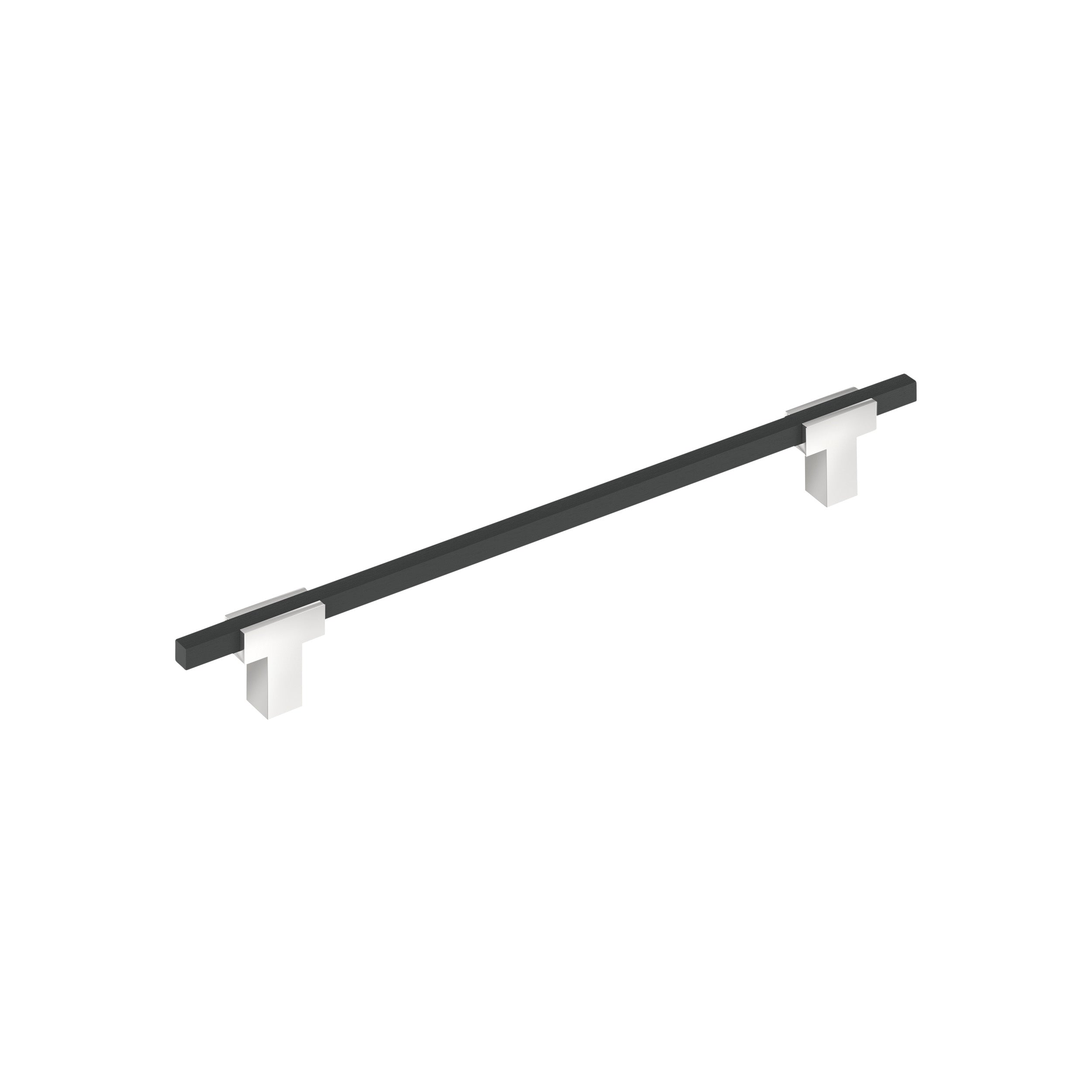Urbanite 8-13/16 inch (224mm) Center-to-Center Polished Chrome/Brushed Matte Black Cabinet Pull