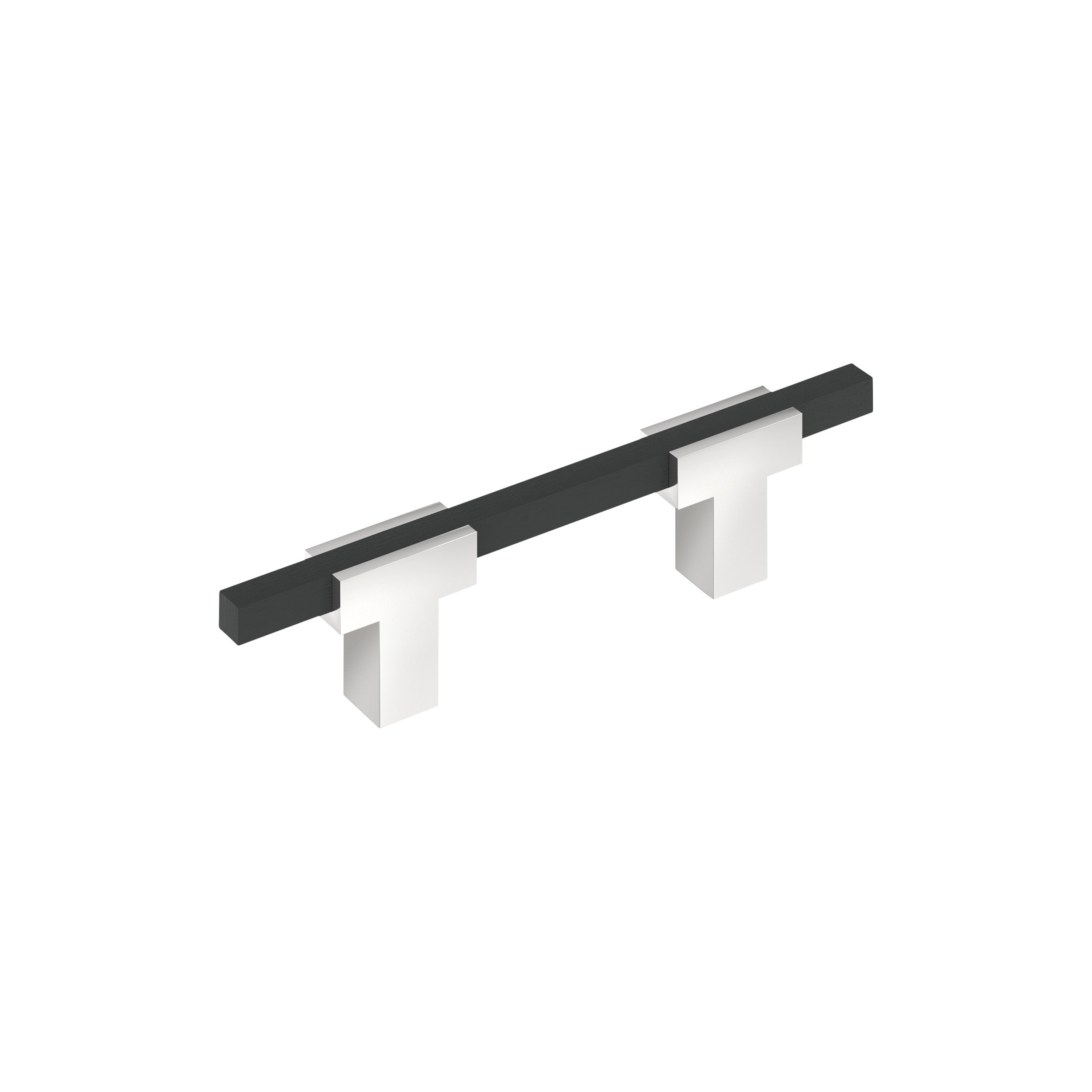 Urbanite 3 inch (76mm) Center-to-Center Polished Chrome/Brushed Matte Black Cabinet Pull