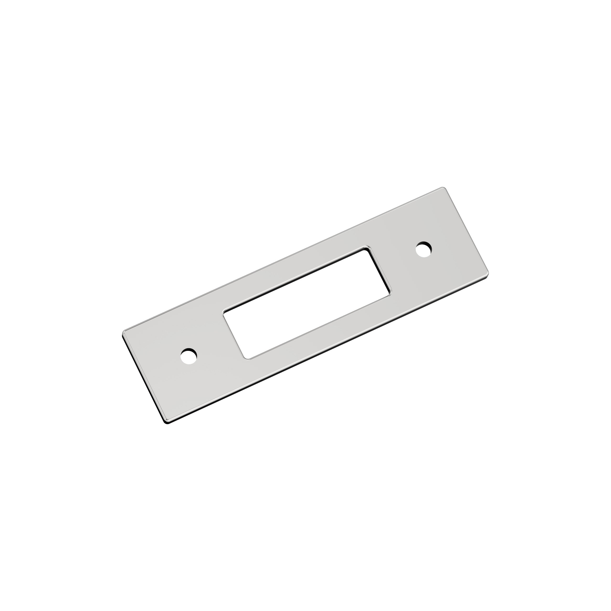 Medora 3 inch (76mm) Center-to-Center Rectangle Polished Chrome Cabinet Pull Backplate
