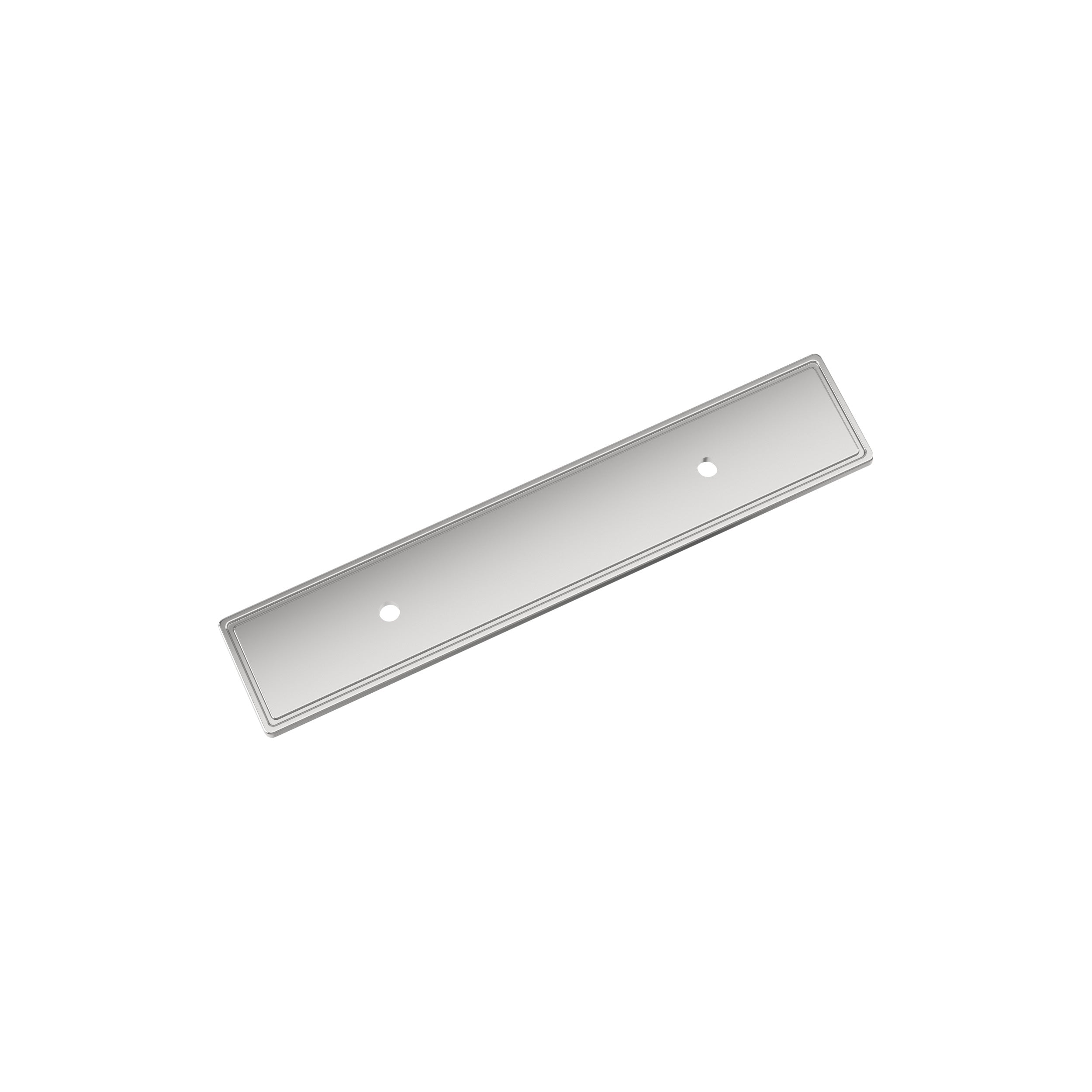 Thoreau 3 inch (76mm) Center-to-Center Rectangle Polished Chrome Cabinet Pull Backplate