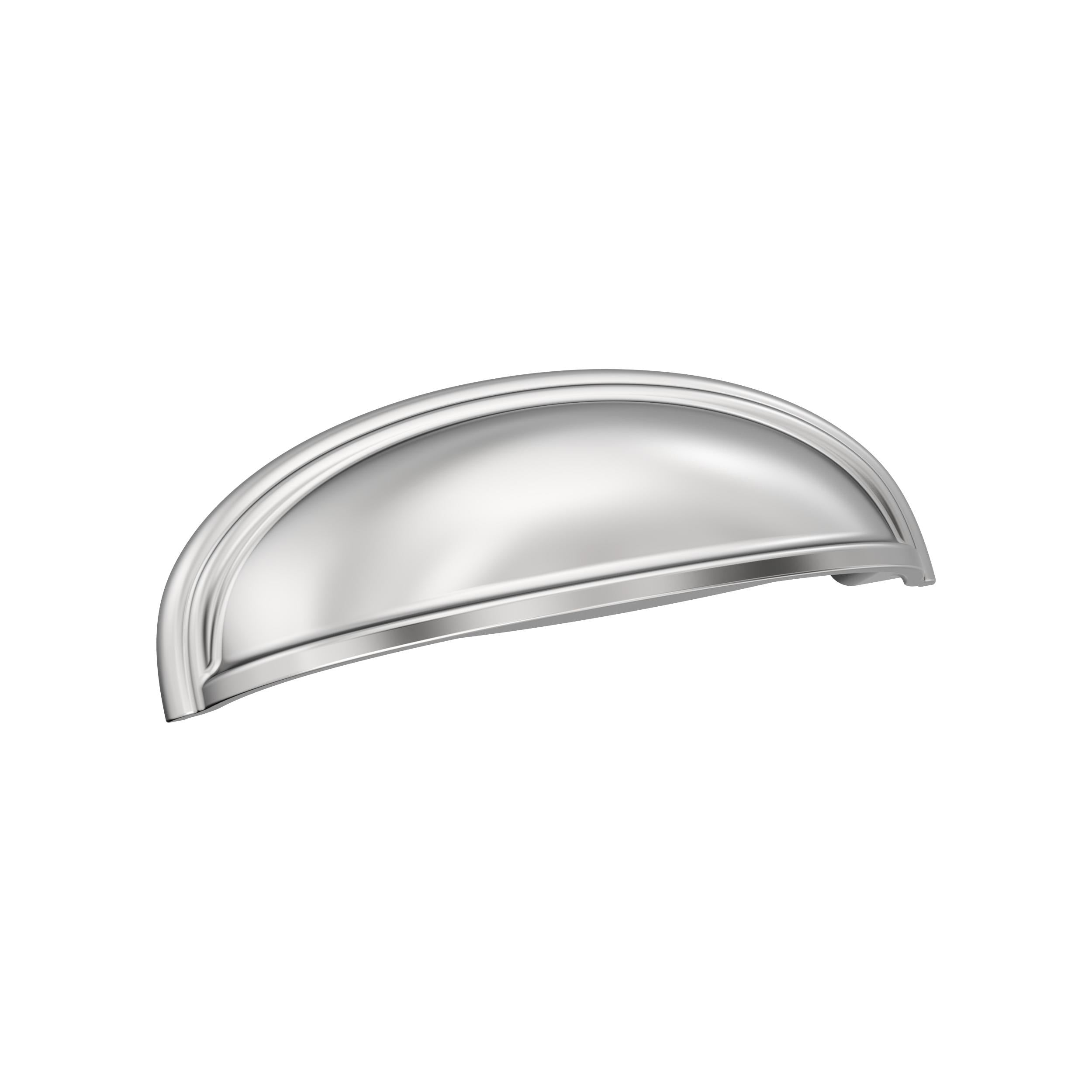 Ashby 3 inch or 4 inch (76mm or 102mm) Center-to-Center Polished Chrome Cabinet Cup Pull