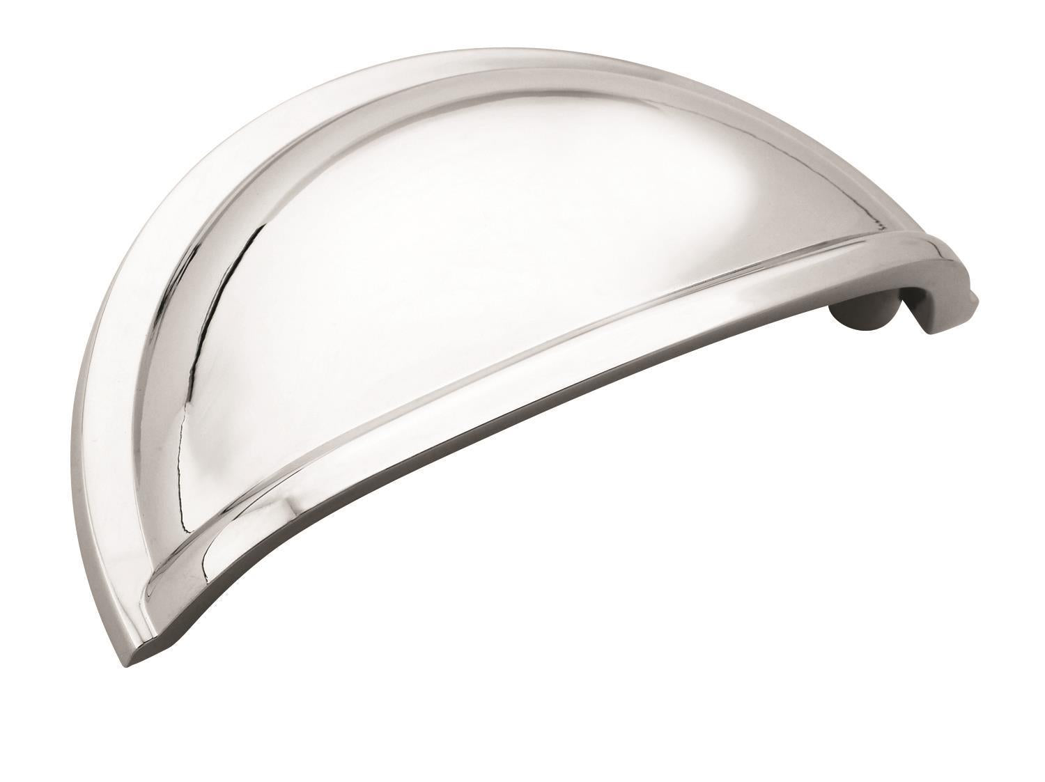 Cup Pulls 3 inch (76mm) Center-to-Center Polished Chrome Cabinet Cup Pull