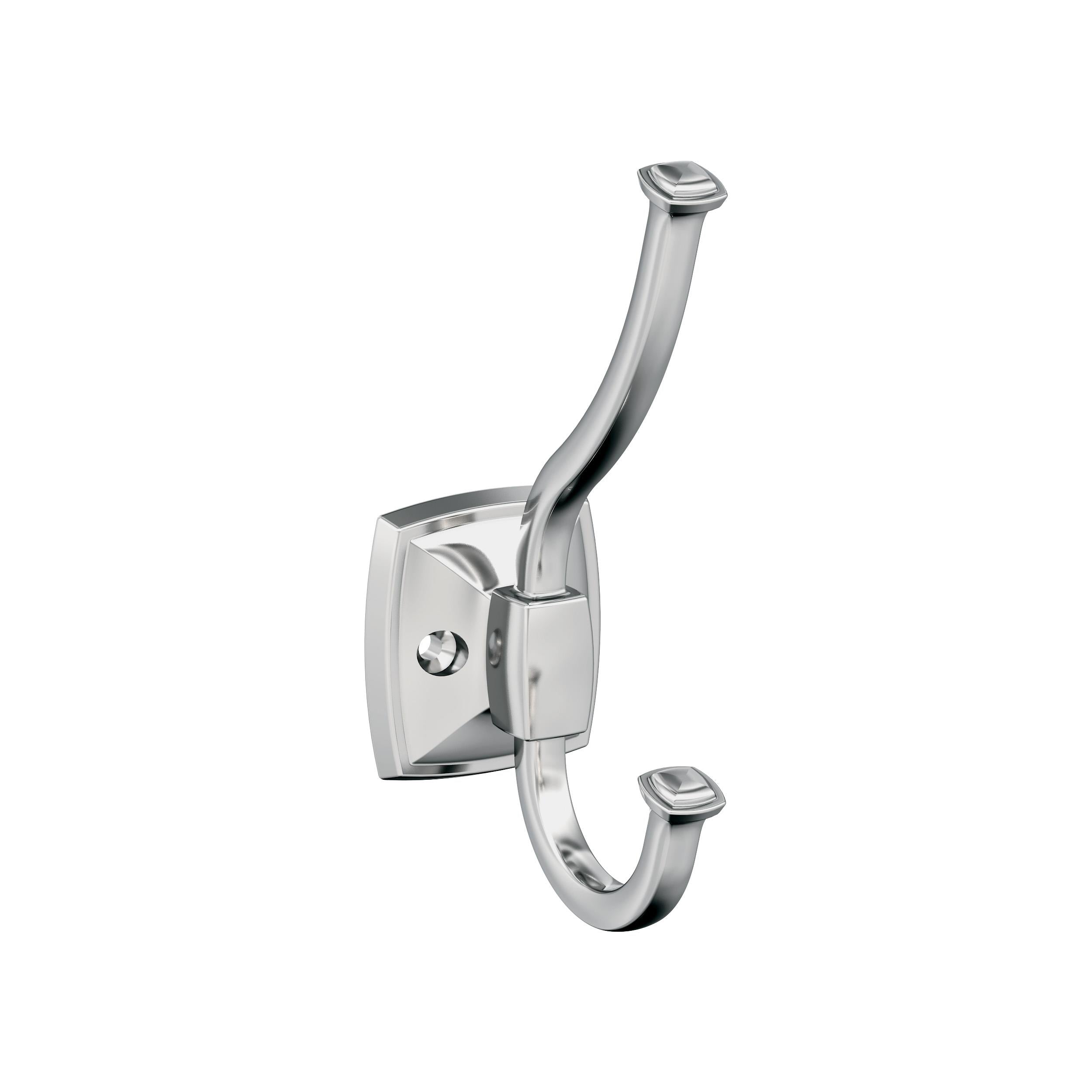 Kinsale Double Prong Polished Chrome Decorative Wall Hook