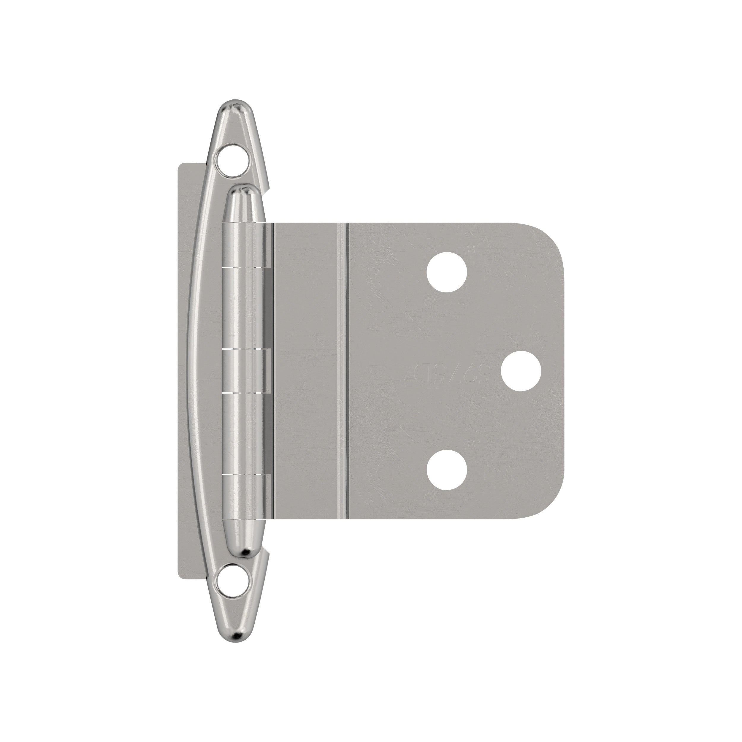 3/8 inch (10mm) Inset Non-Self Closing Face Mount Polished Chrome Cabinet Hinge - 1 Pair