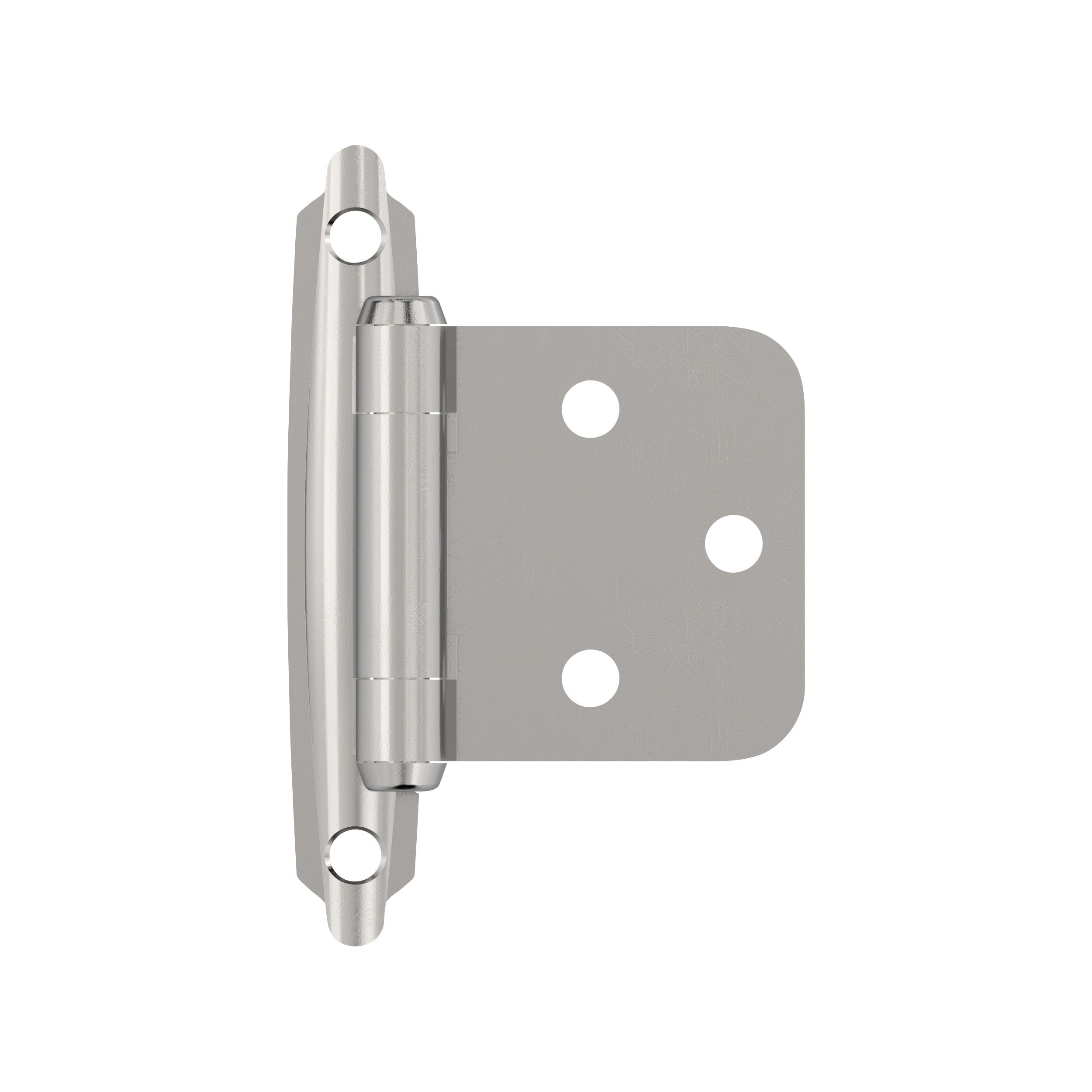 Variable Overlay Self Closing Face Mount Polished Chrome Cabinet Hinge - 1 Pair
