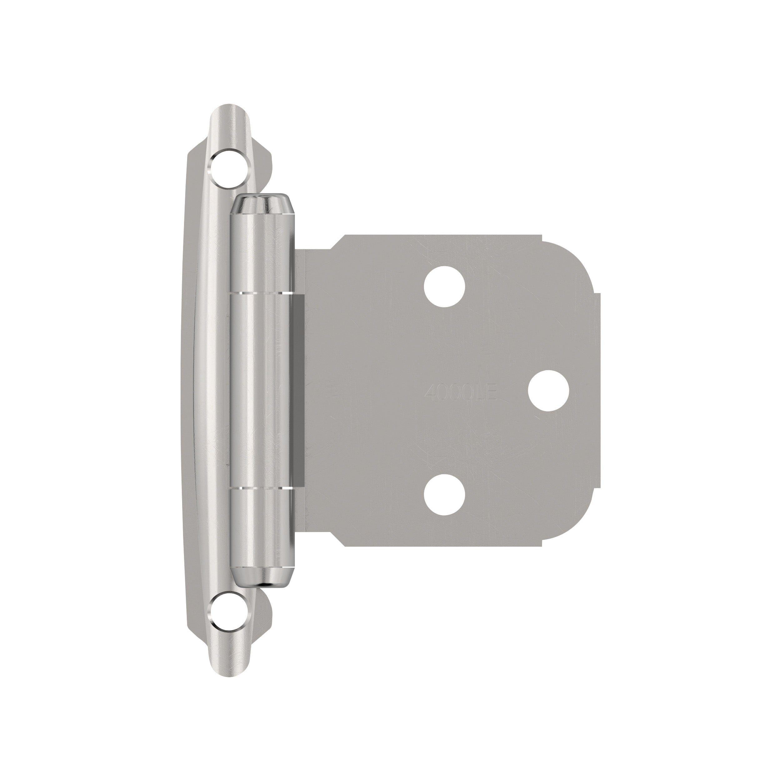 Variable Overlay Self Closing Face Mount Polished Chrome Cabinet Hinge - 1 Pair