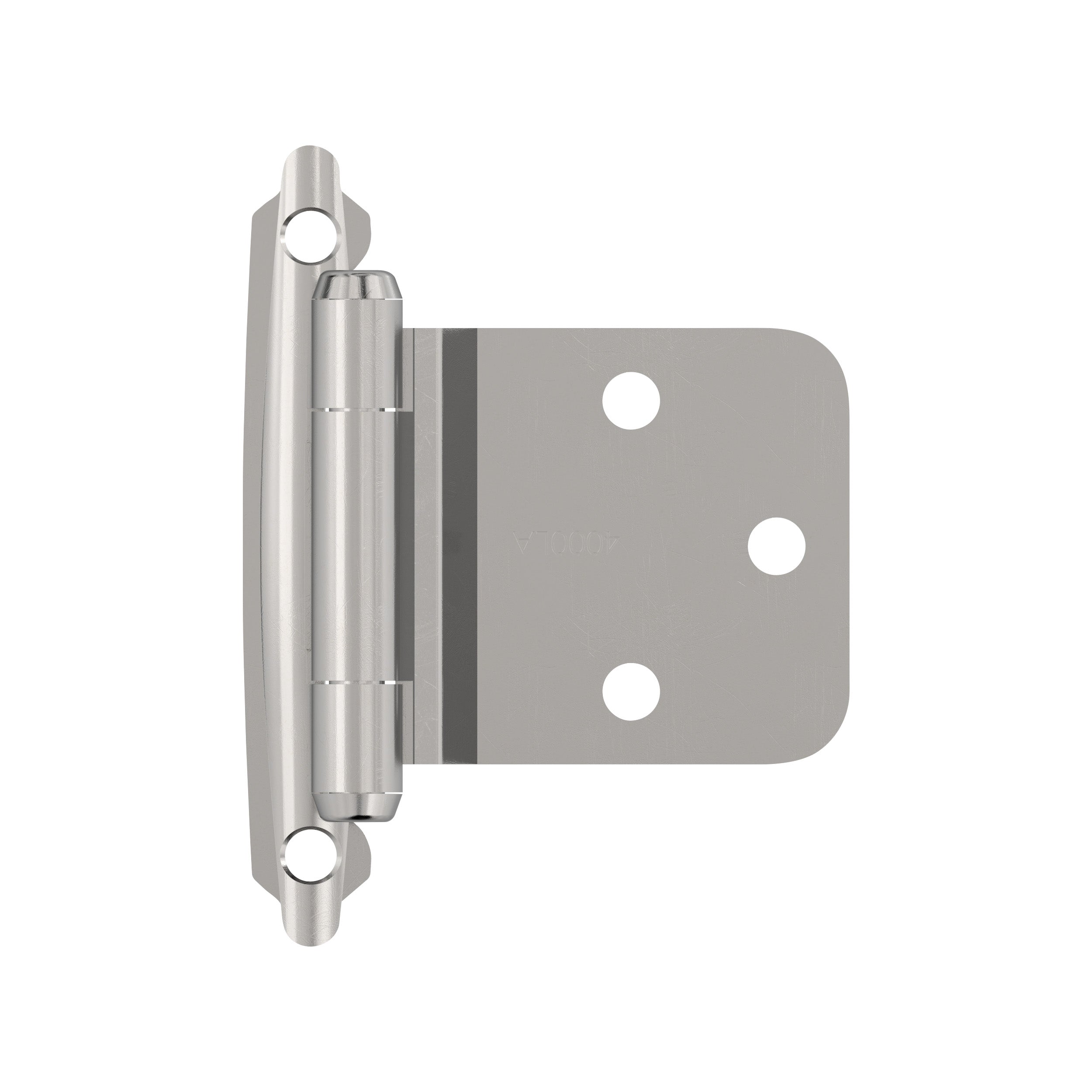 Variable Overlay Self Closing Face Mount Reverse Bevel Polished Chrome Cabinet Hinge - 1 Pair