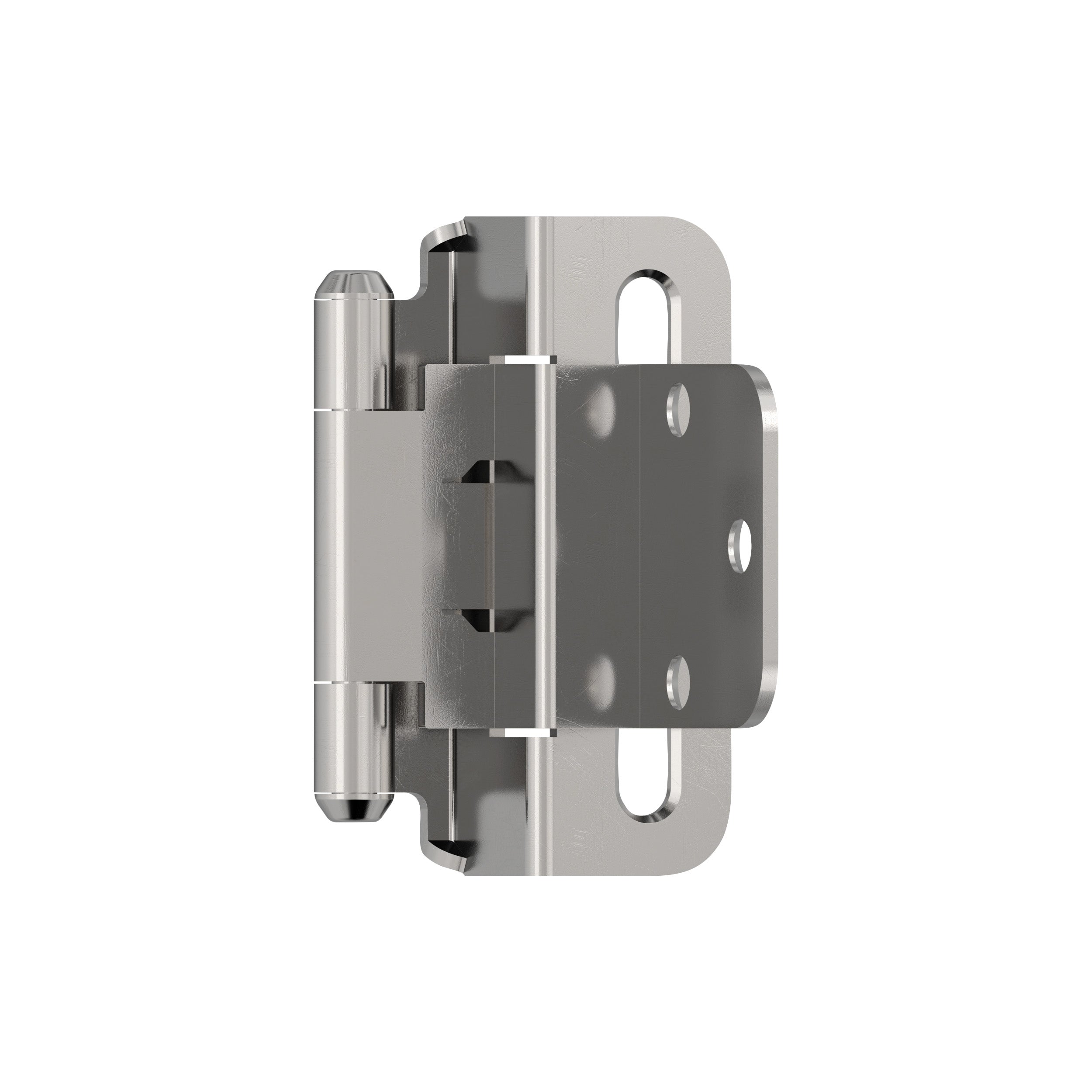 3/8 inch (10mm) Inset Self Closing Partial Wrap Polished Chrome Cabinet Hinge - 1 Pair