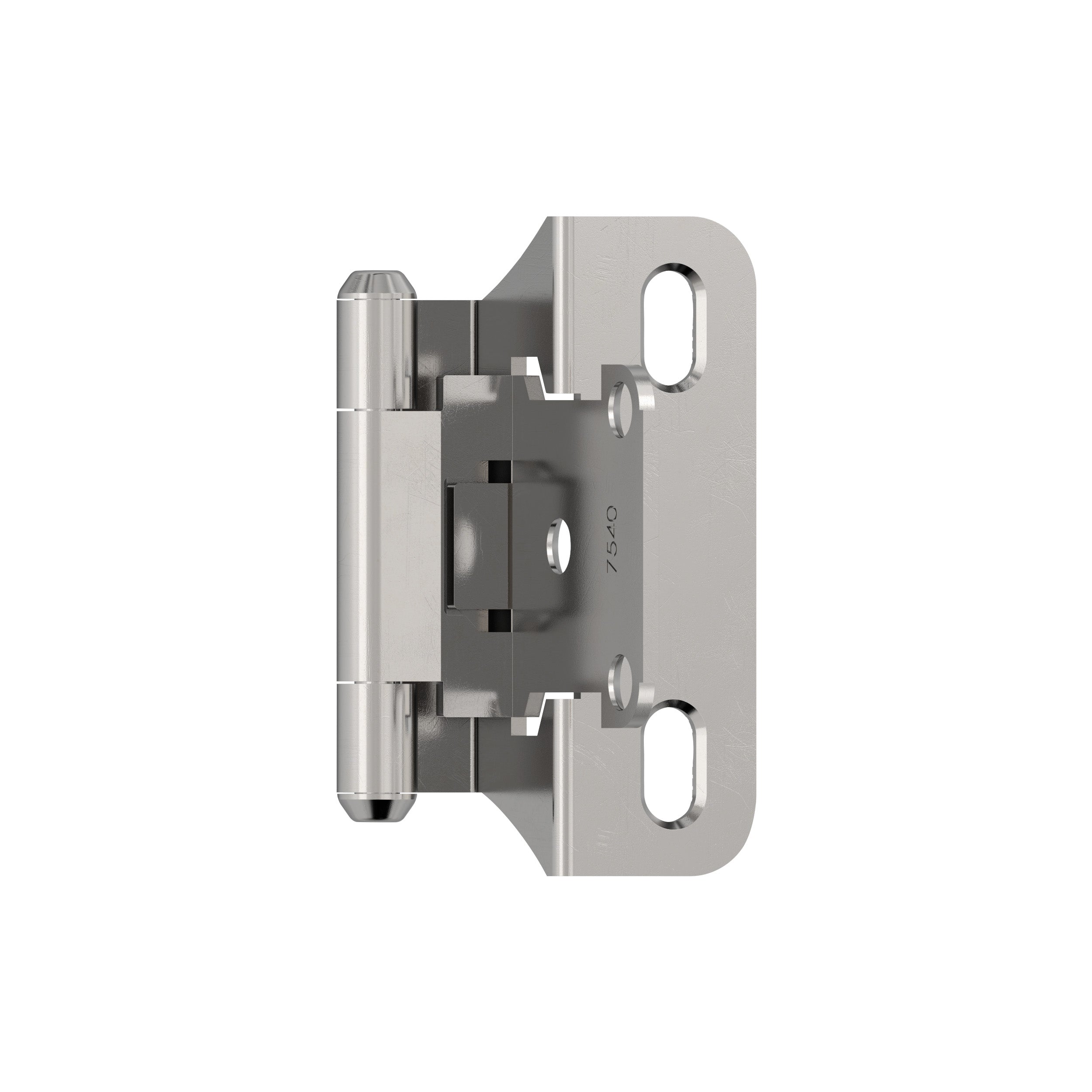 1/4 inch (6mm) Overlay Self Closing Partial Wrap Polished Chrome Cabinet Hinge - 1 Pair