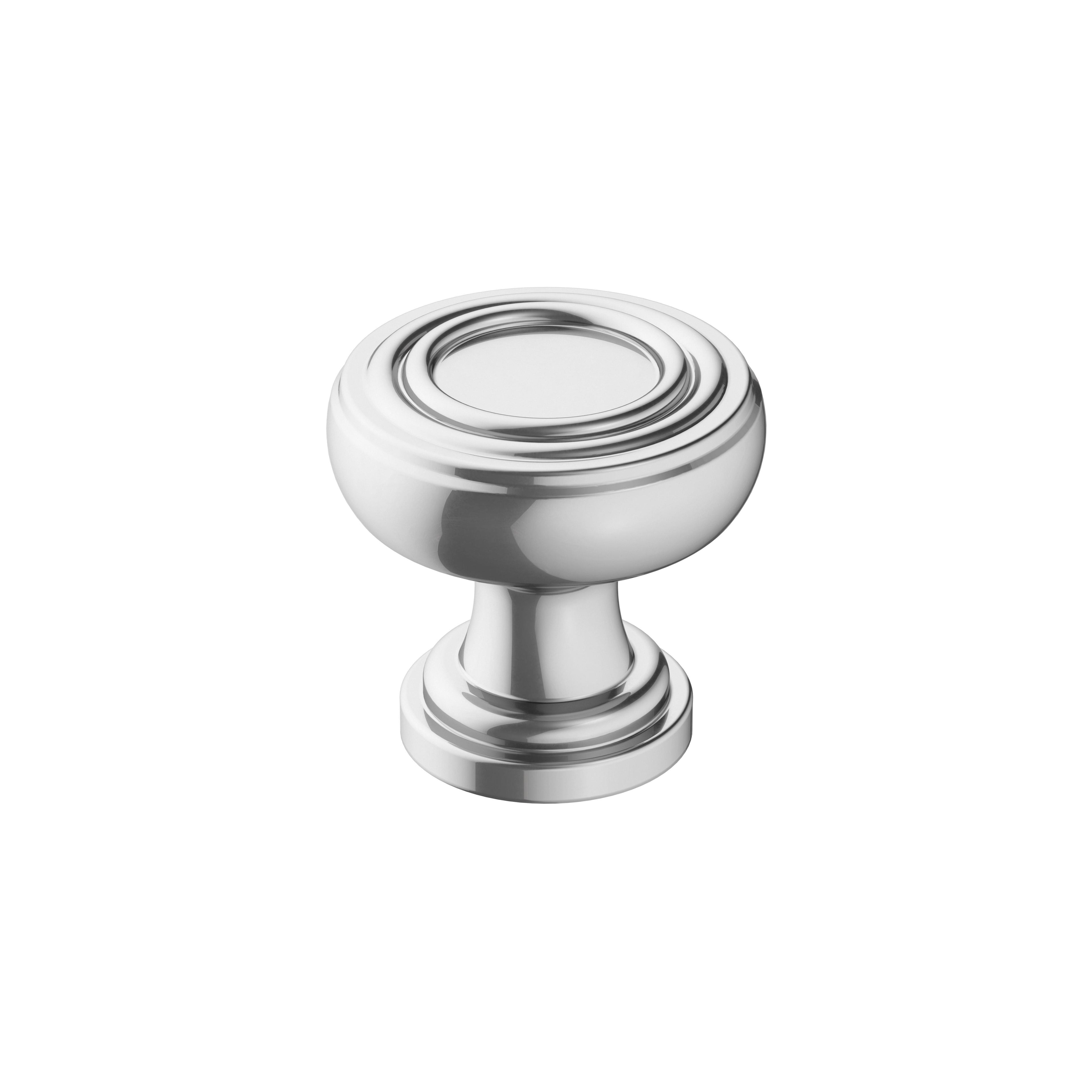 Ville 1-1/8 inch (29mm) Diameter Polished Chrome Cabinet Knob