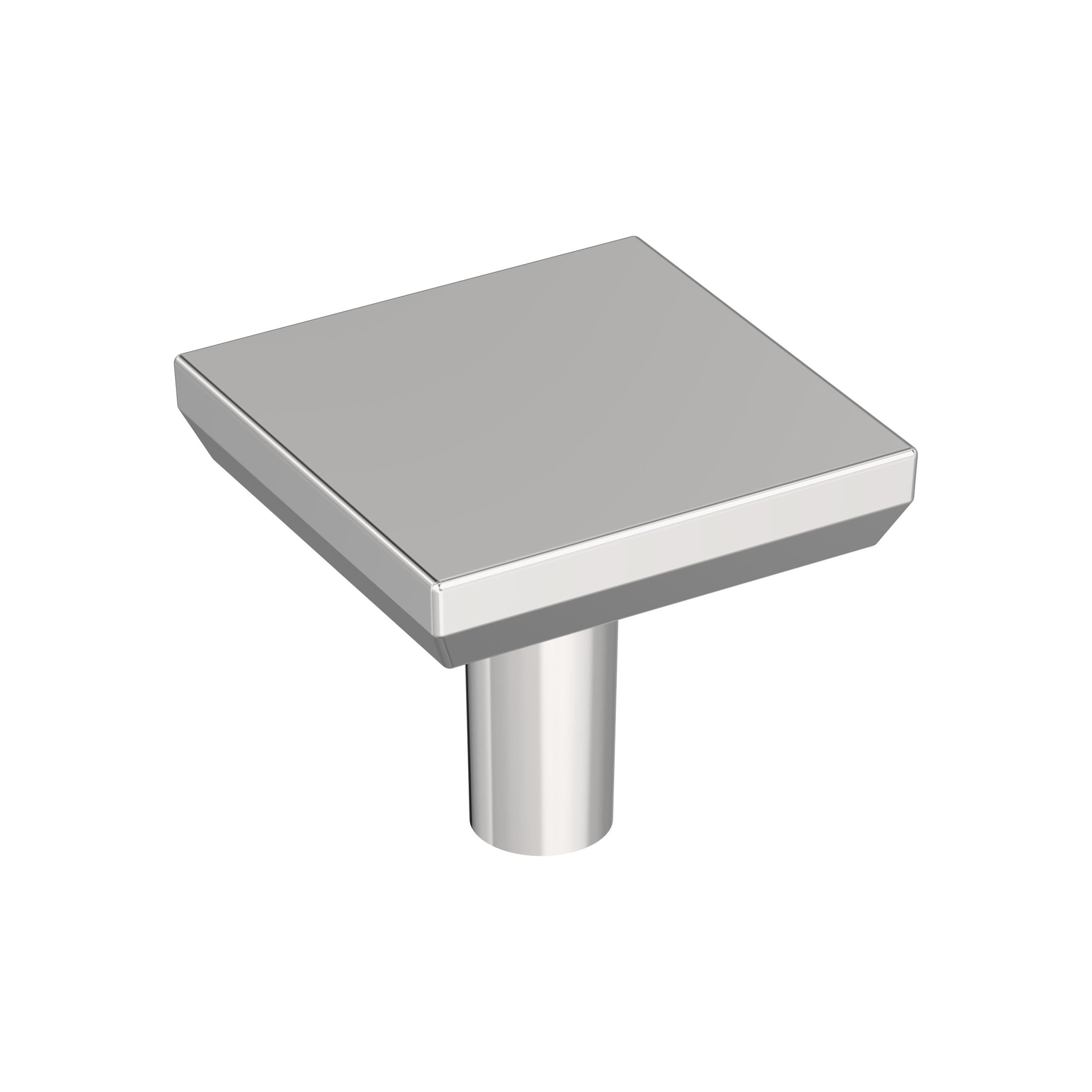 Chamfered Edge 1-1/16 inch (27mm) Length Polished Chrome Cabinet Knob