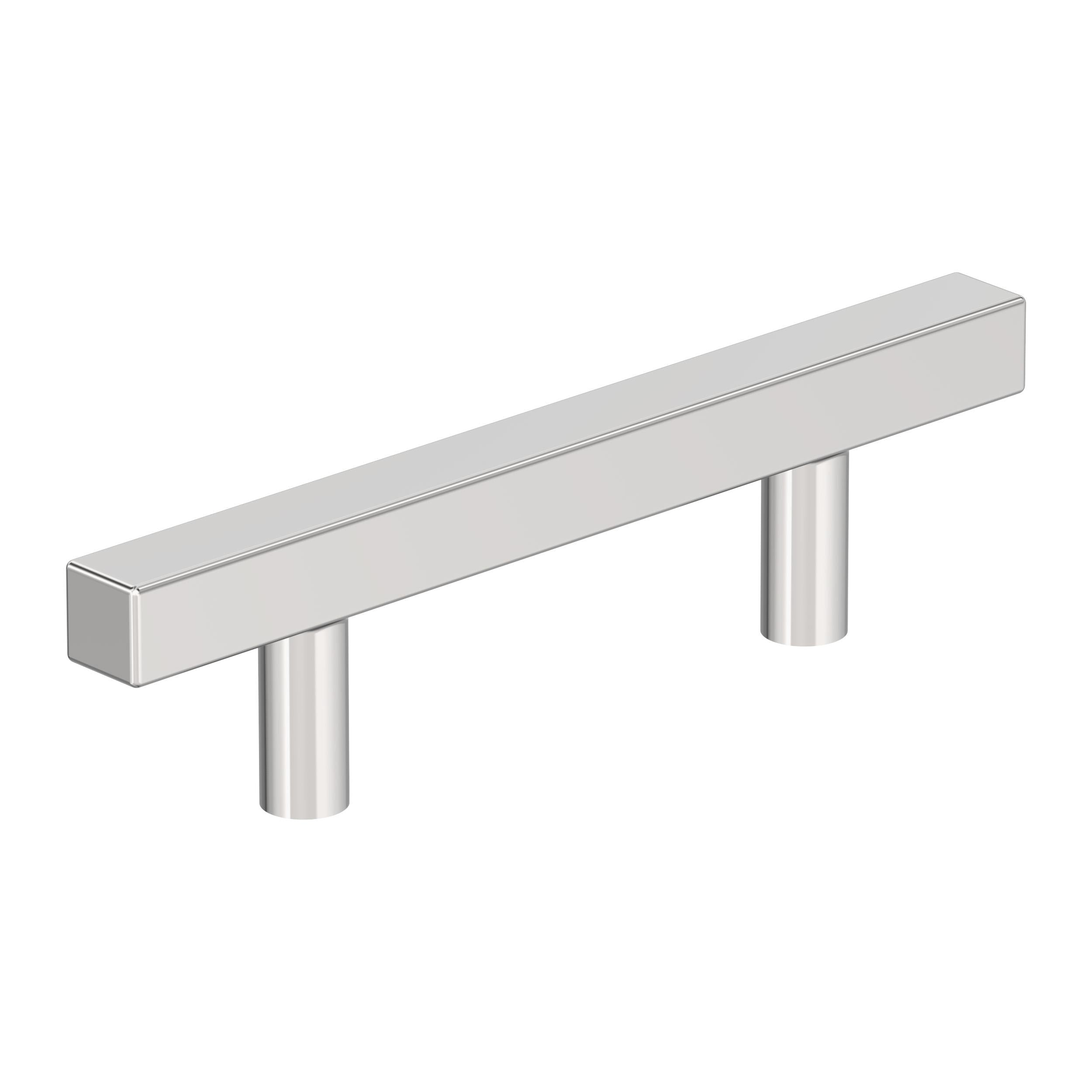 Bar Pulls Square 3 inch (76mm) Center-to-Center Polished Chrome Cabinet Pull