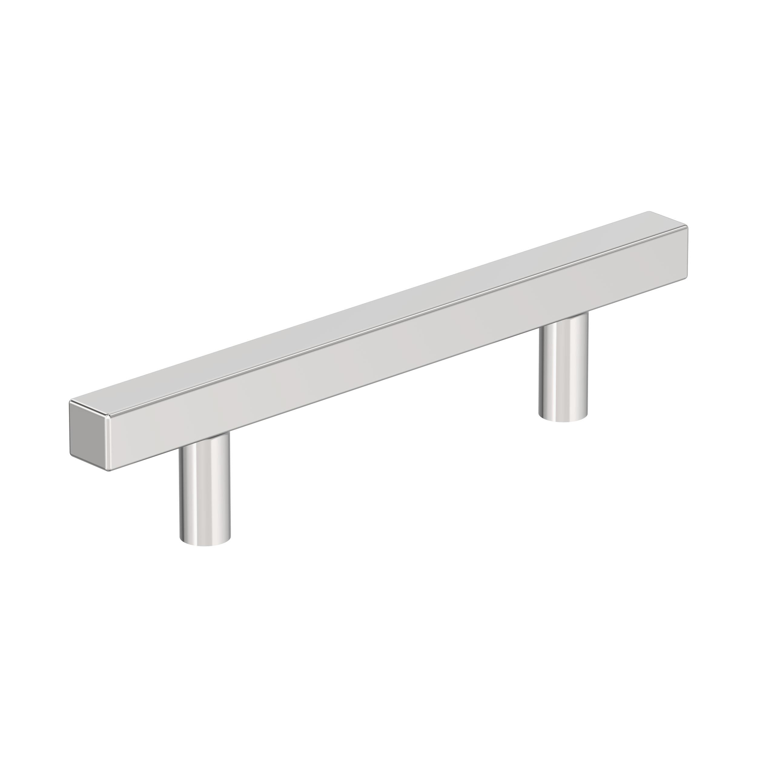 Bar Pulls Square 3-3/4 inch (96mm) Center-to-Center Polished Chrome Cabinet Pull