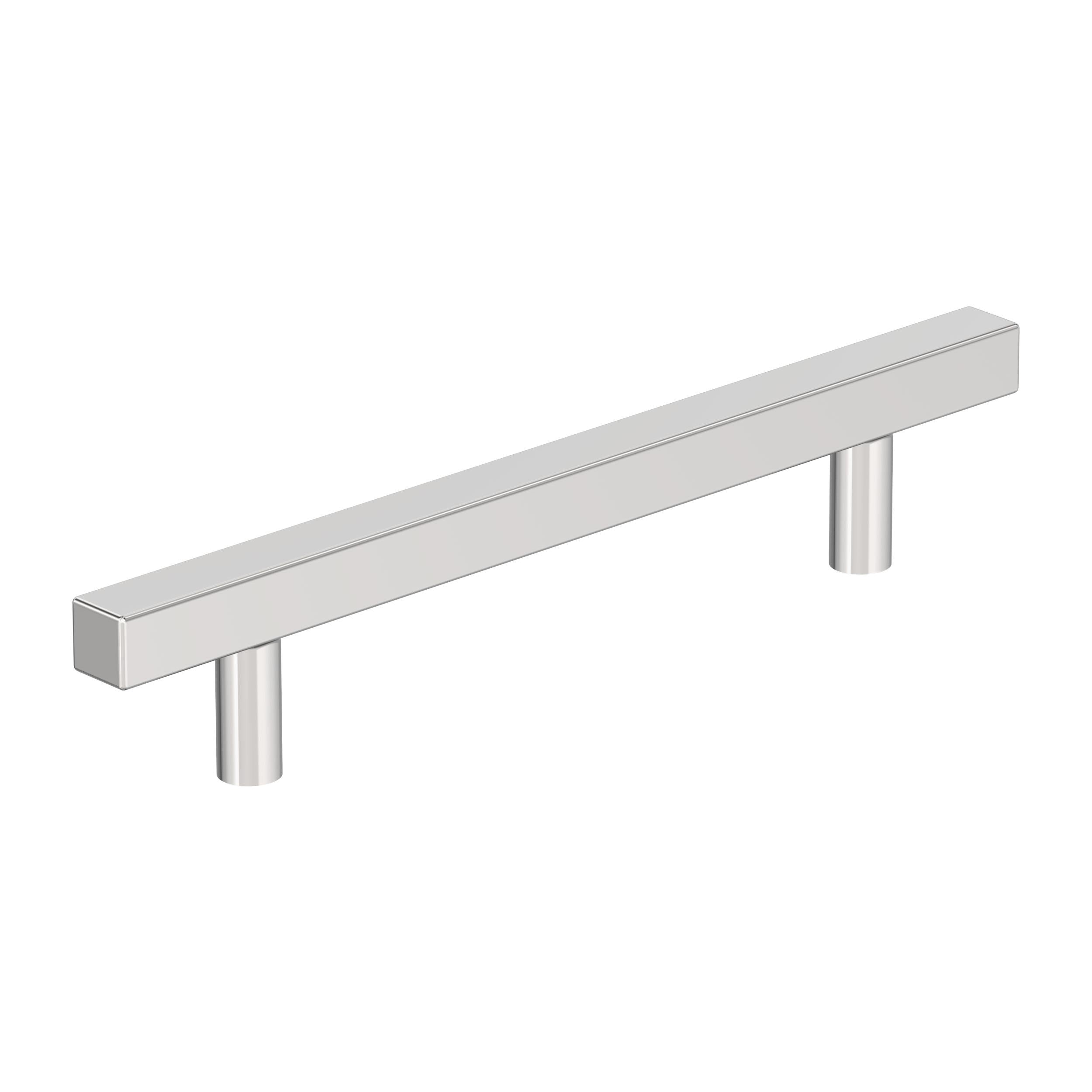 Bar Pulls Square 5-1/16 inch (128mm) Center-to-Center Polished Chrome Cabinet Pull