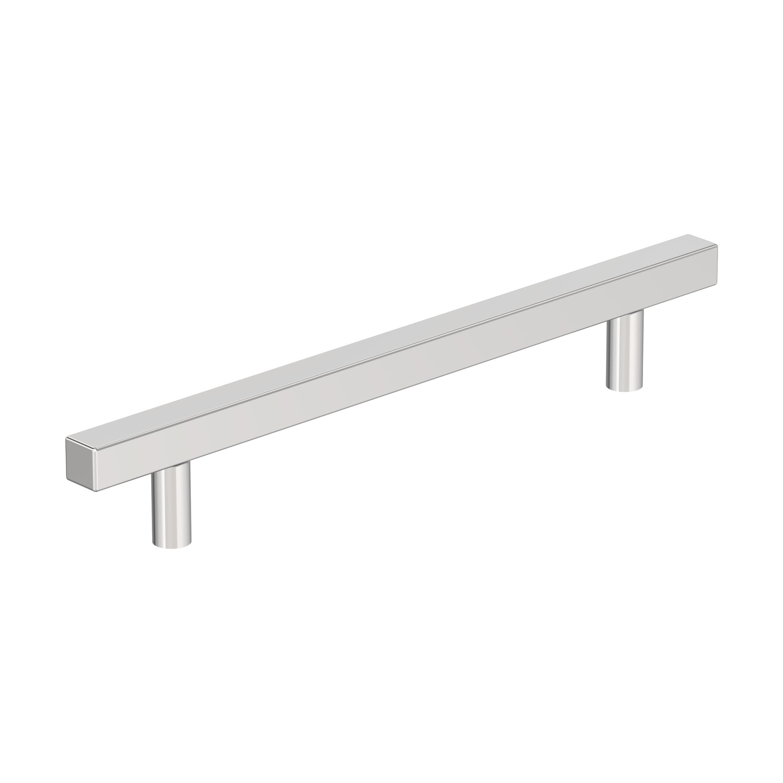 Bar Pulls Square 6-5/16 inch (160mm) Center-to-Center Polished Chrome Cabinet Pull