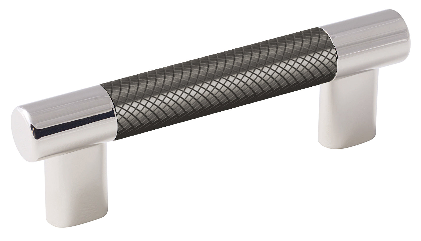 Esquire 3 inch or 3-3/4 inch (76mm or 96mm) Center-to-Center Polished Nickel/Gunmetal Cabinet Pull