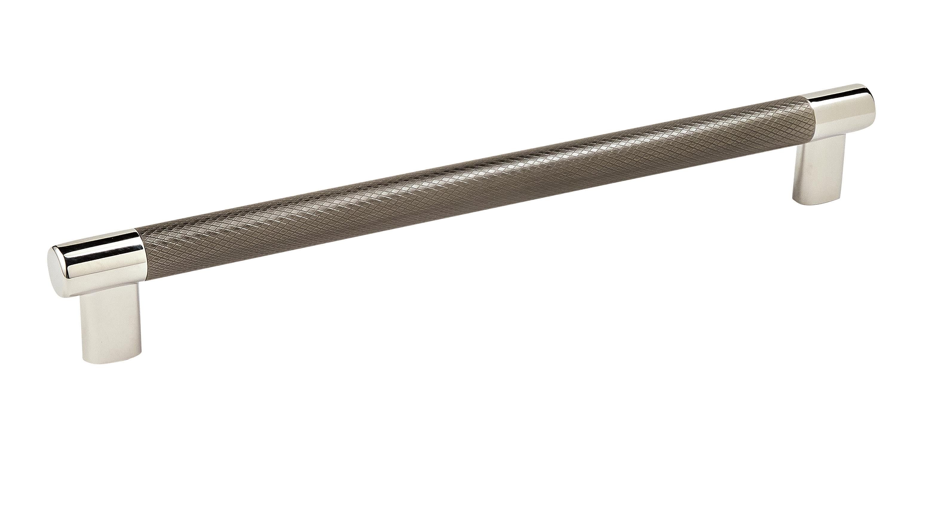 Esquire 10-1/16 inch (256mm) Center-to-Center Polished Nickel/Gunmetal Cabinet Pull