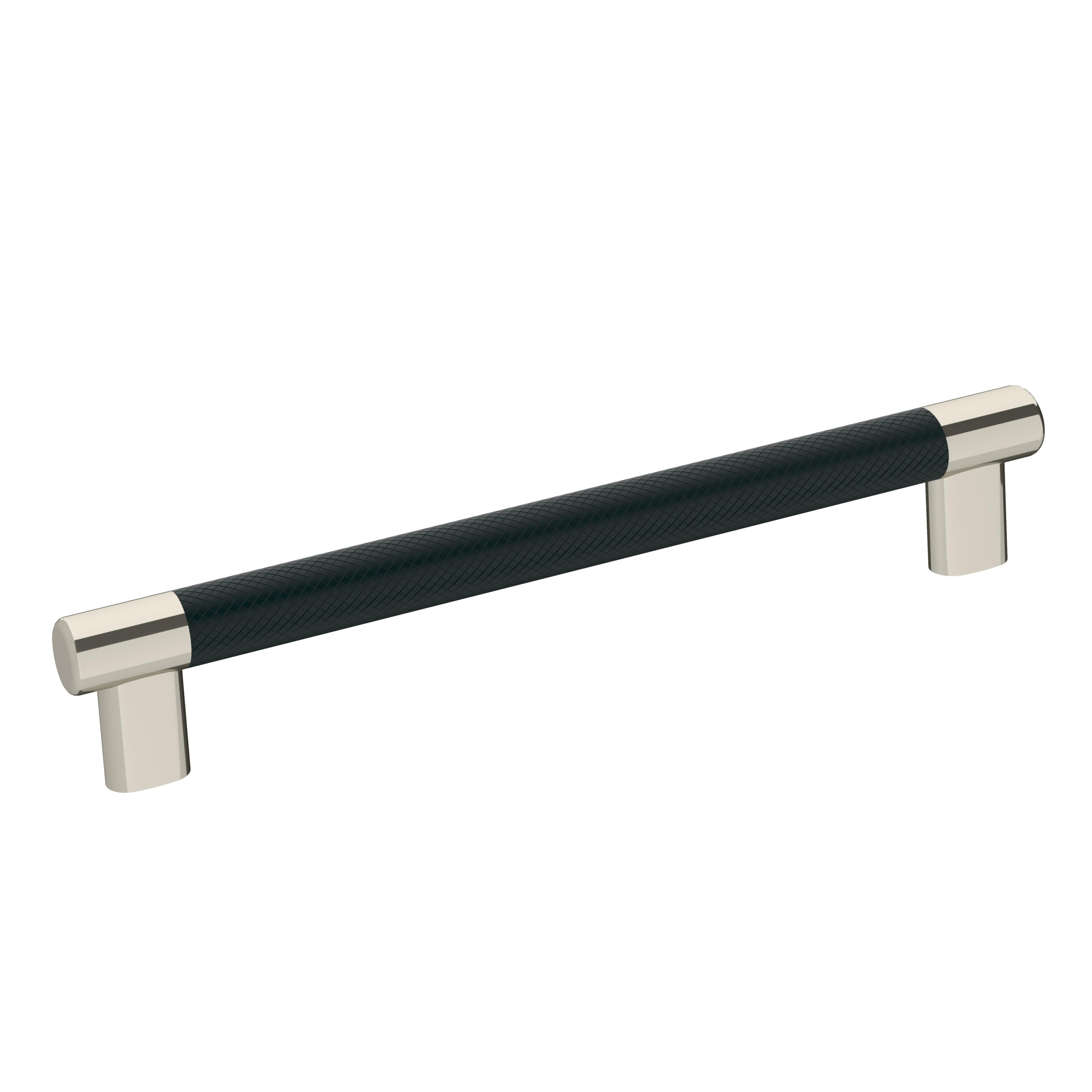 Esquire 8 inch (203mm) Center-to-Center Polished Nickel/Black Bronze Cabinet Pull