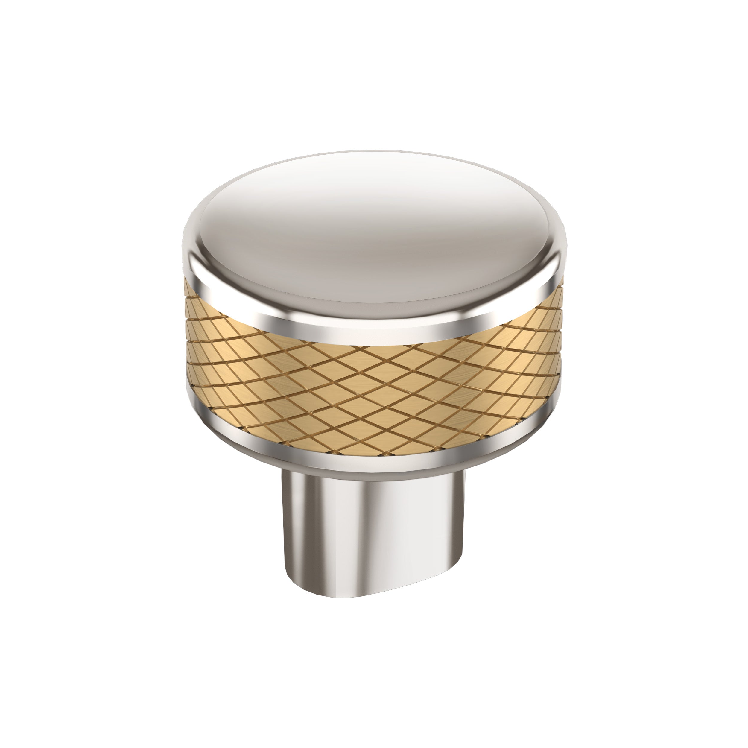 Esquire 1-1/4 inch (32mm) Diameter Polished Nickel/Champagne Bronze Cabinet Knob