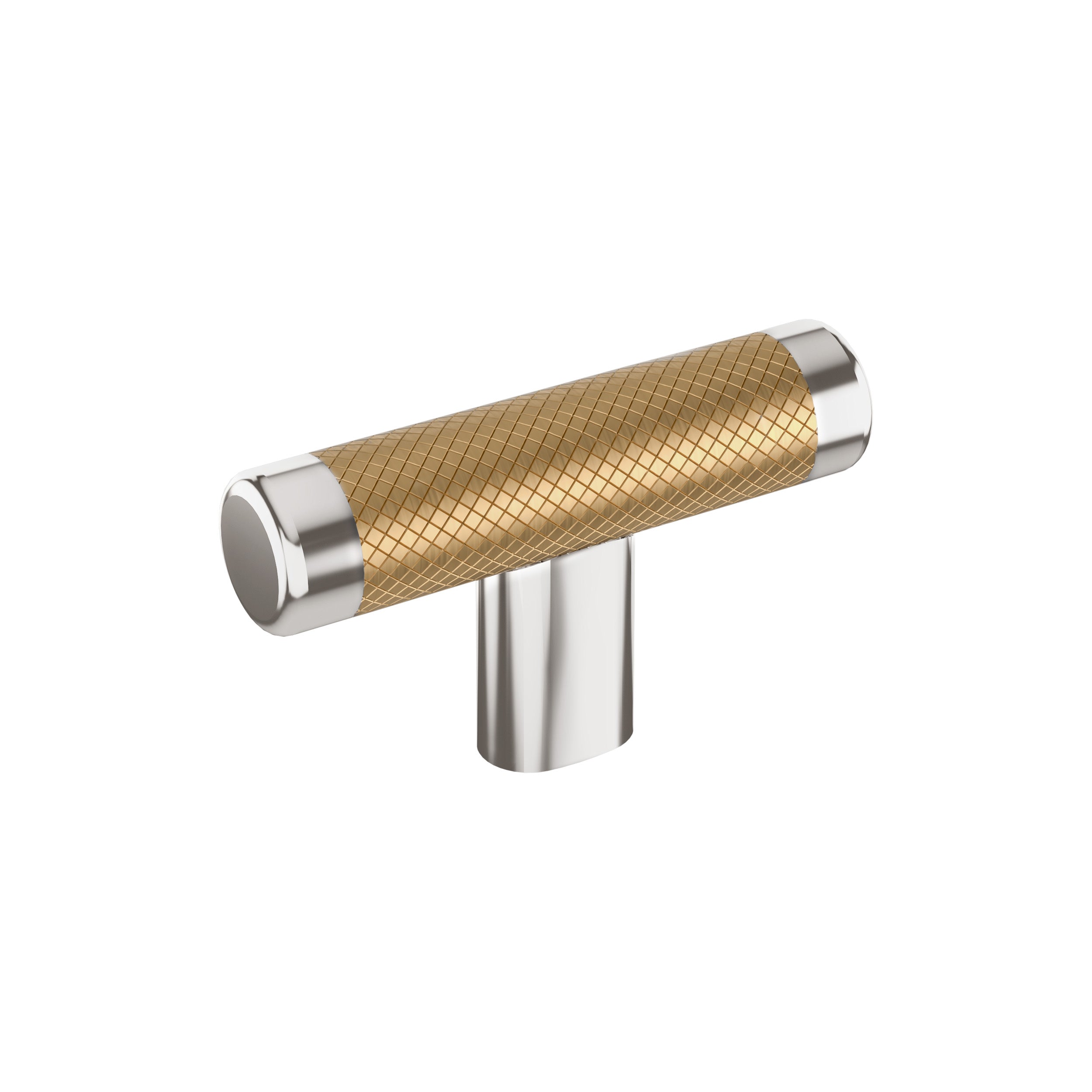 Esquire 2-5/8 inch (67mm) Length Polished Nickel/Champagne Bronze Cabinet Knob