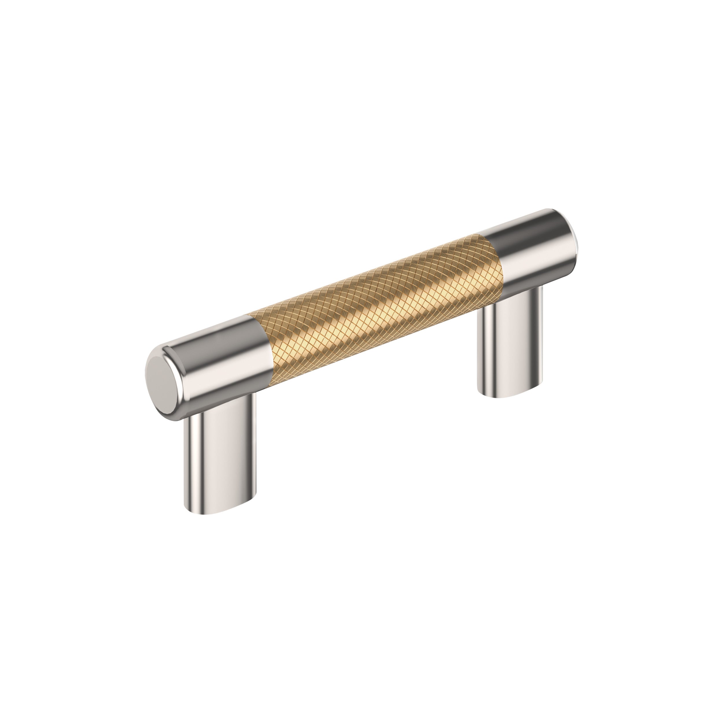 Esquire 3 inch or 3-3/4 inch (76mm or 96mm) Center-to-Center Polished Nickel/Champagne Bronze Cabinet Pull