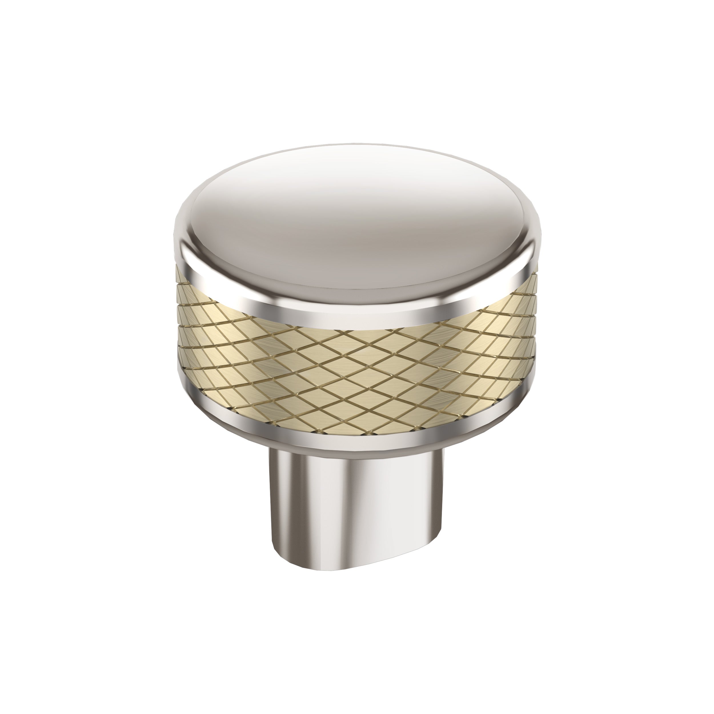 Esquire 1-1/4 inch (32mm) Diameter Polished Nickel/Golden Champagne Cabinet Knob