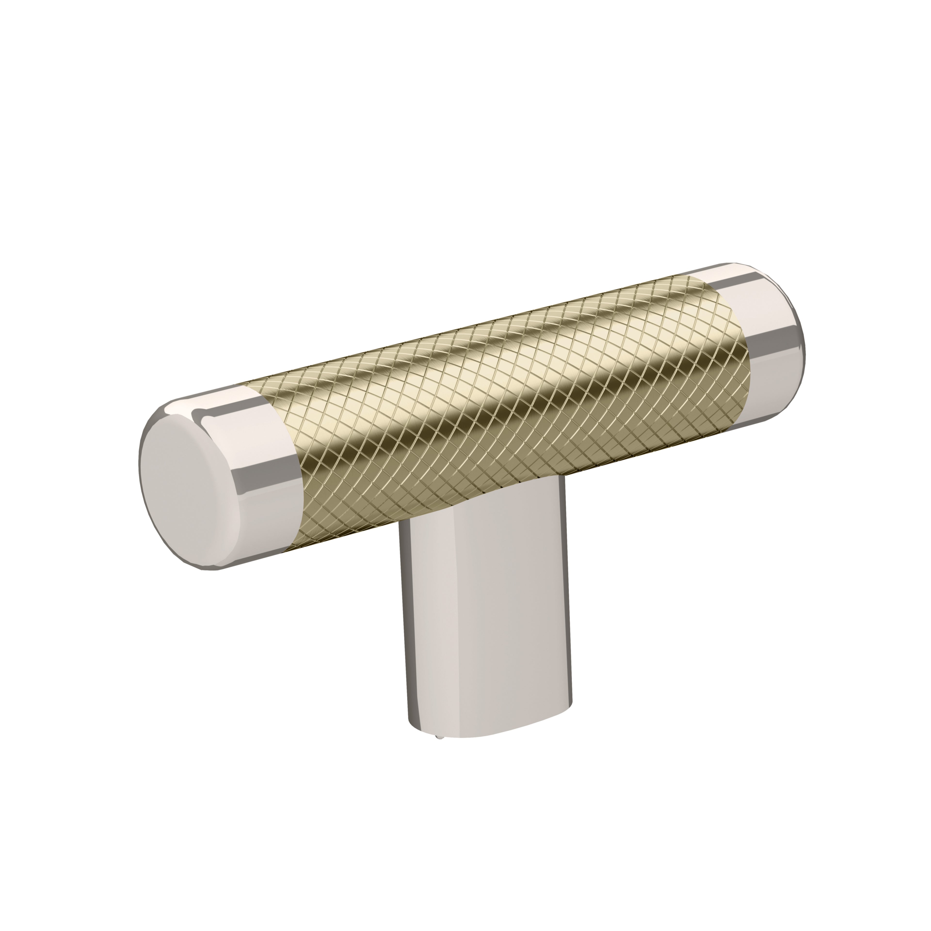 Esquire 2-5/8 inch (67mm) Length Polished Nickel/Golden Champagne Cabinet Knob