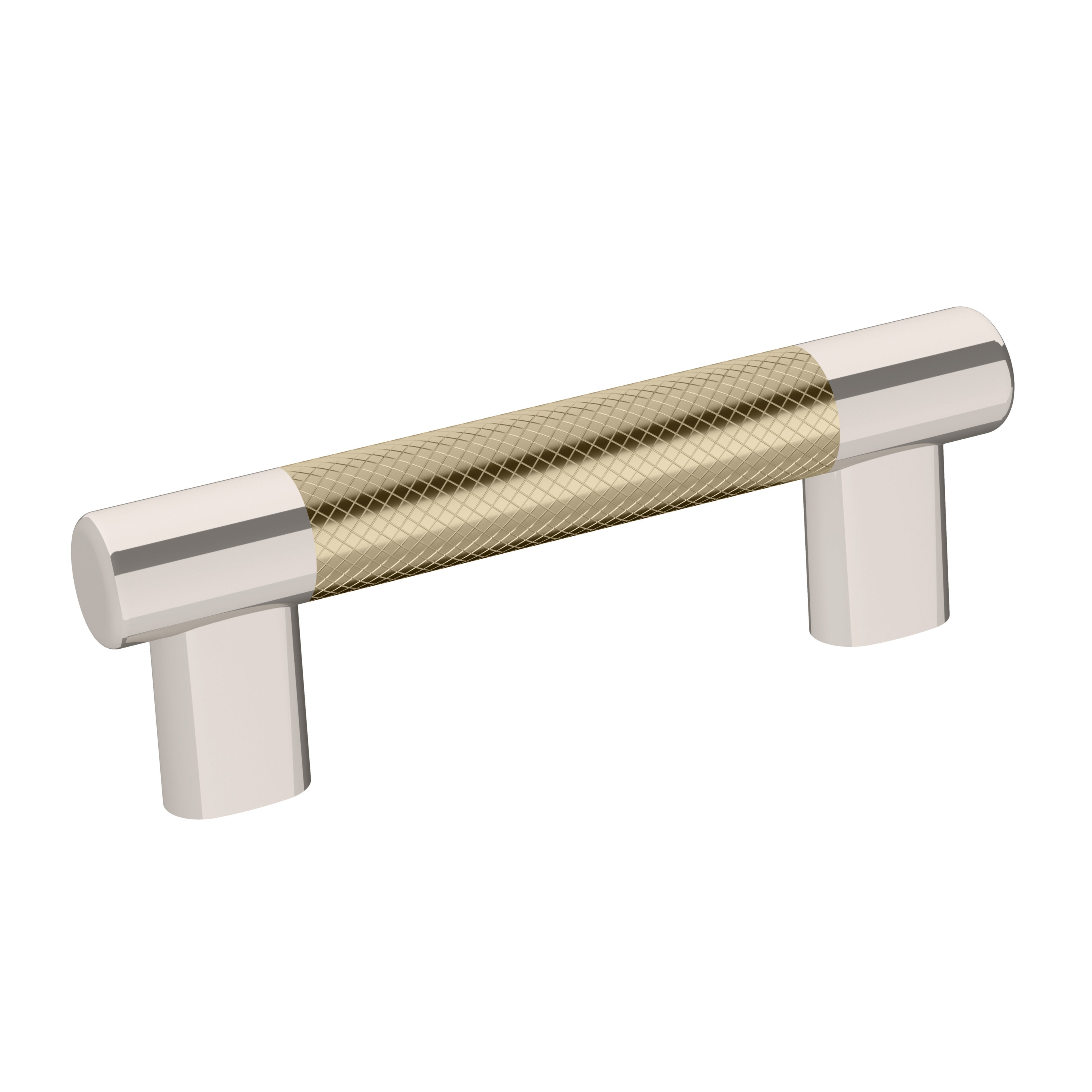 Esquire 3 inch or 3-3/4 inch (76mm or 96mm) Center-to-Center Polished Nickel/Golden Champagne Cabinet Pull