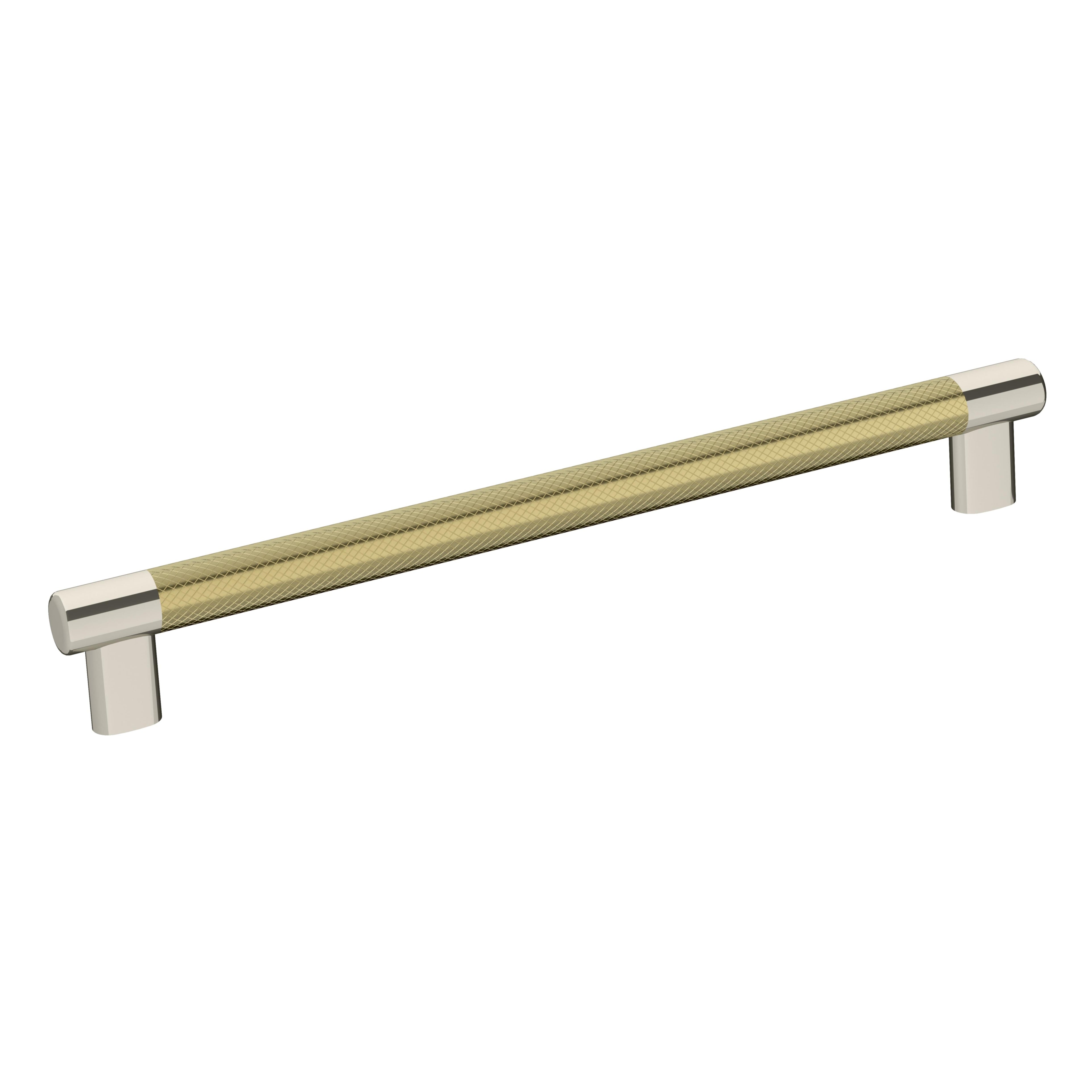Esquire 10-1/16 inch (256mm) Center-to-Center Polished Nickel/Golden Champagne Cabinet Pull