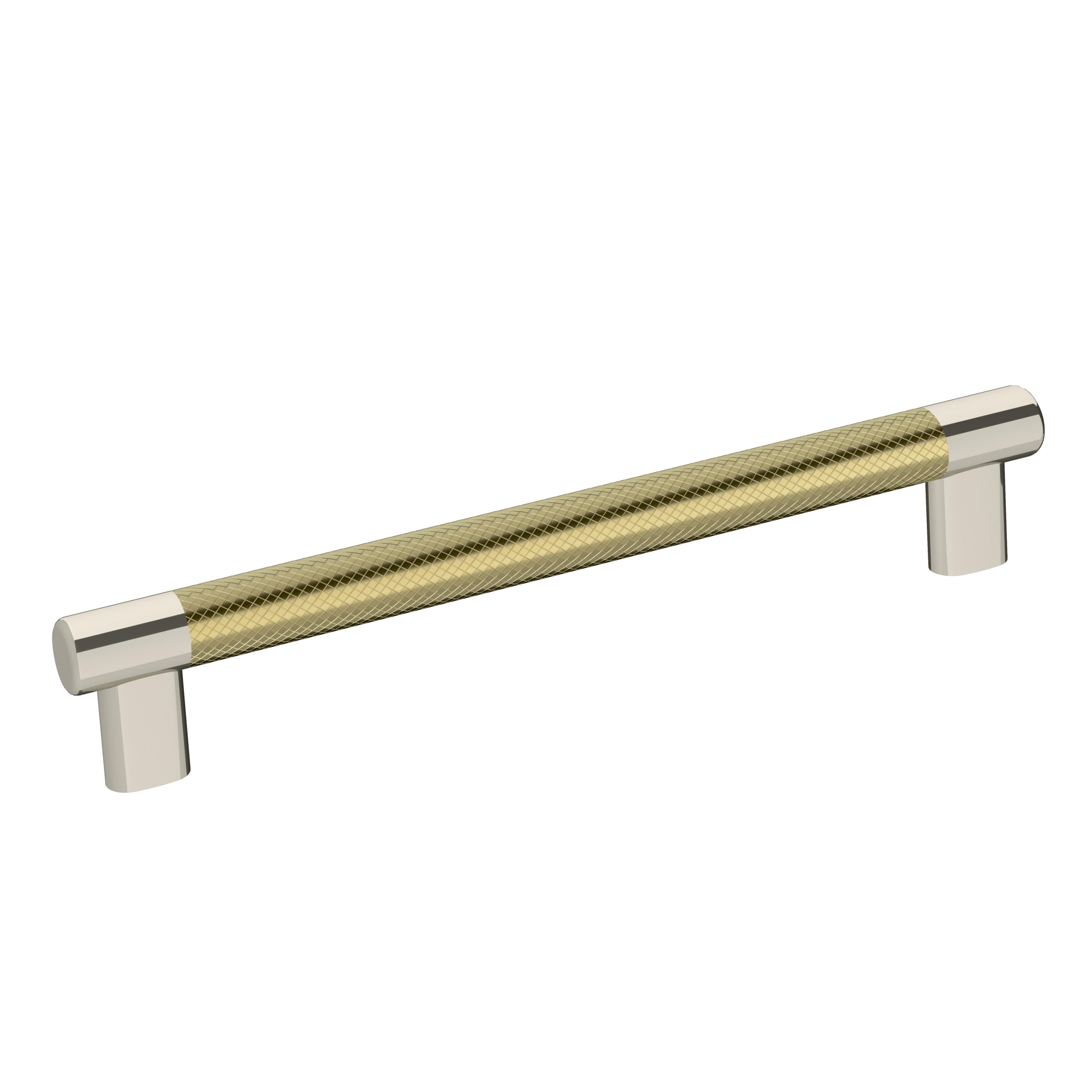 Esquire 8 inch (203mm) Center-to-Center Polished Nickel/Golden Champagne Cabinet Pull
