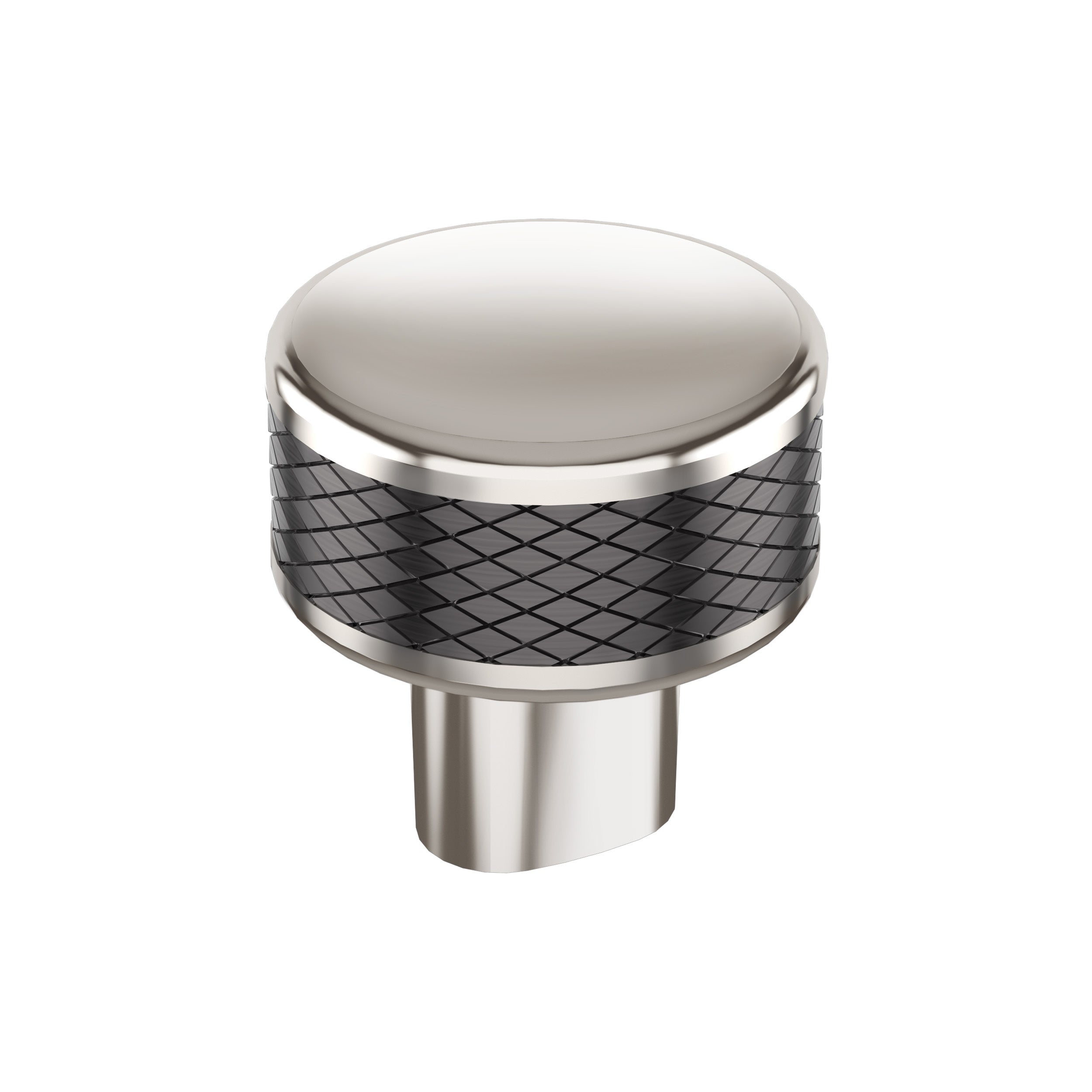 Esquire 1-1/4 inch (32mm) Diameter Polished Nickel/Gunmetal Cabinet Knob