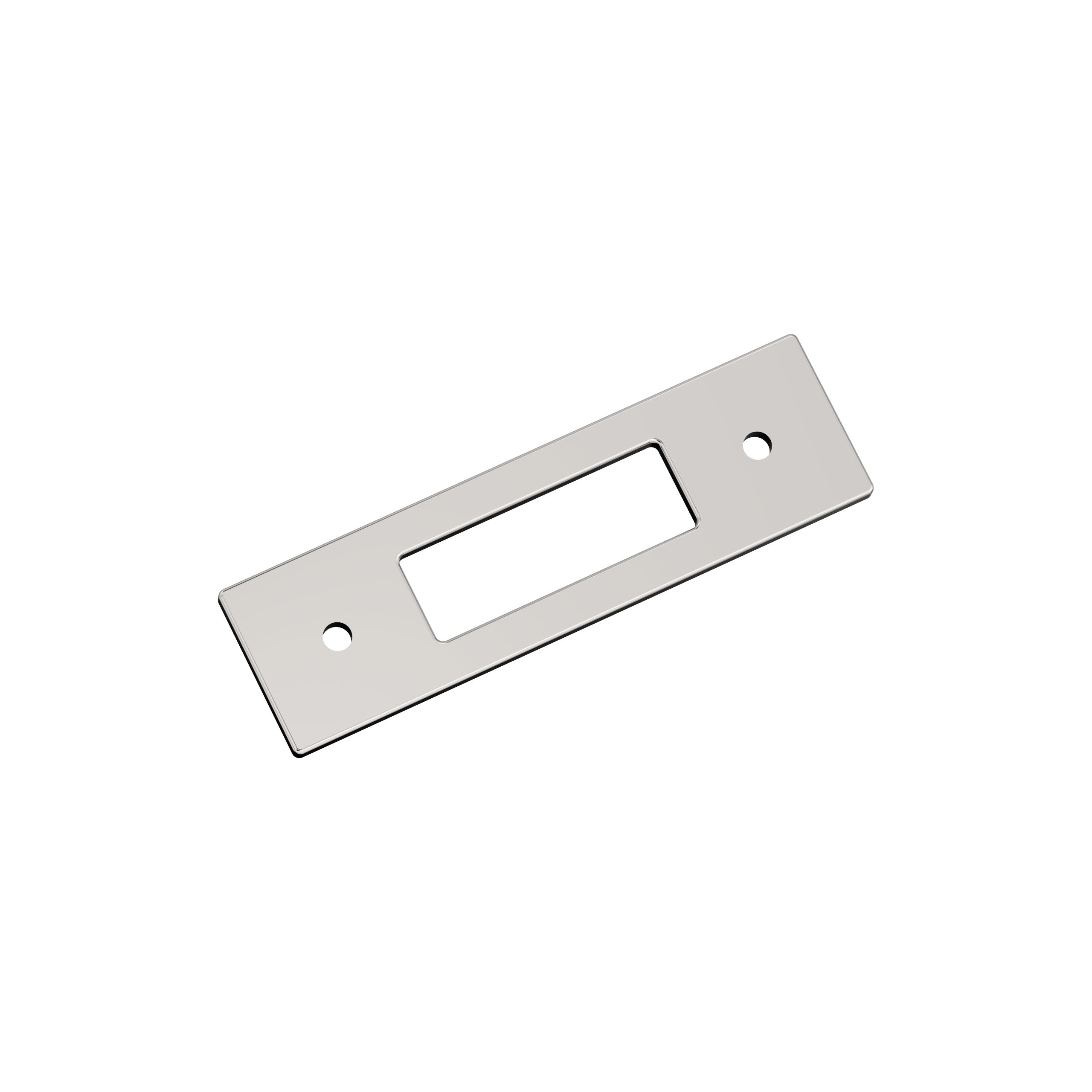 Medora 3 inch (76mm) Center-to-Center Rectangle Polished Nickel Cabinet Pull Backplate
