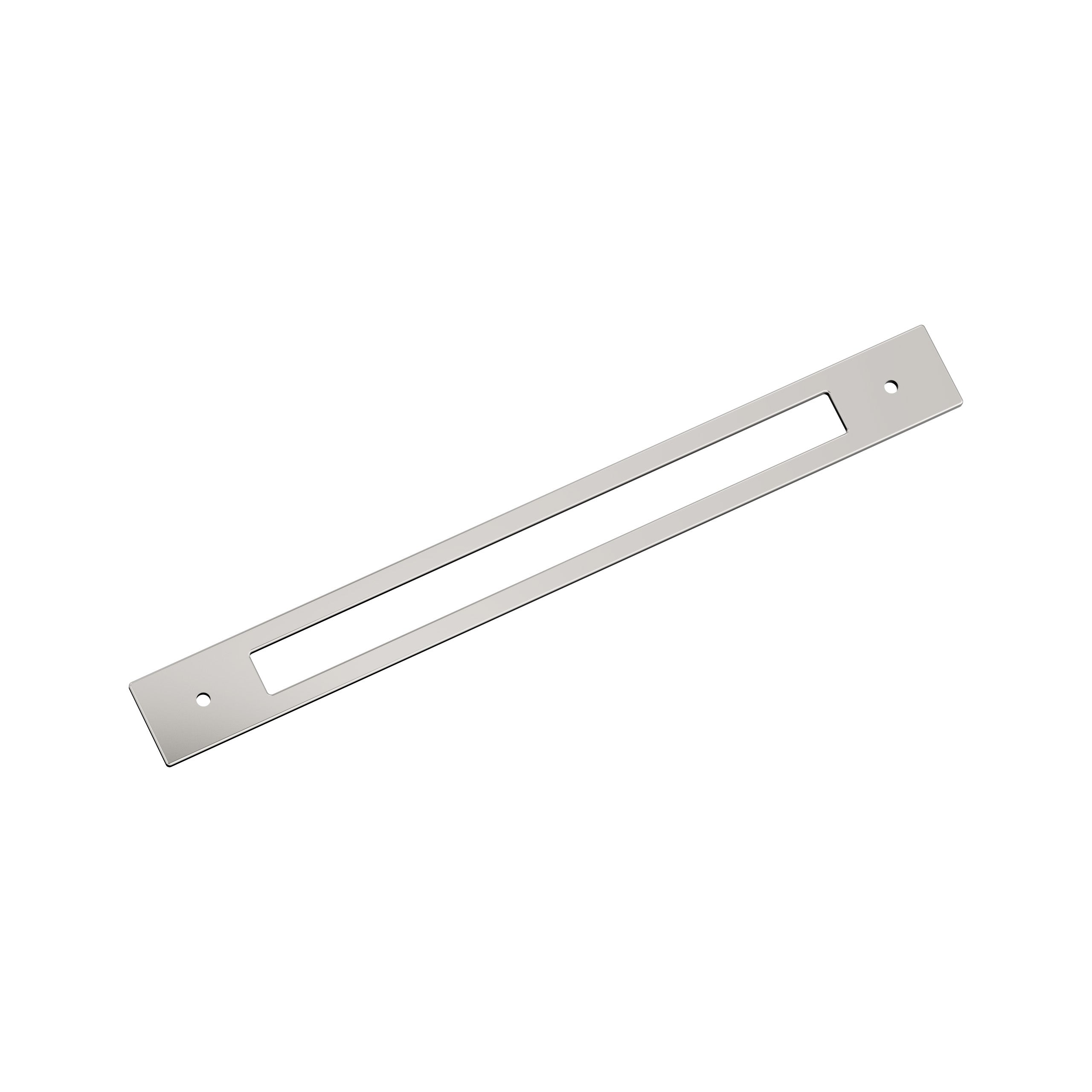 Medora 12 inch (305mm) Center-to-Center Rectangle Polished Nickel Cabinet Pull Backplate