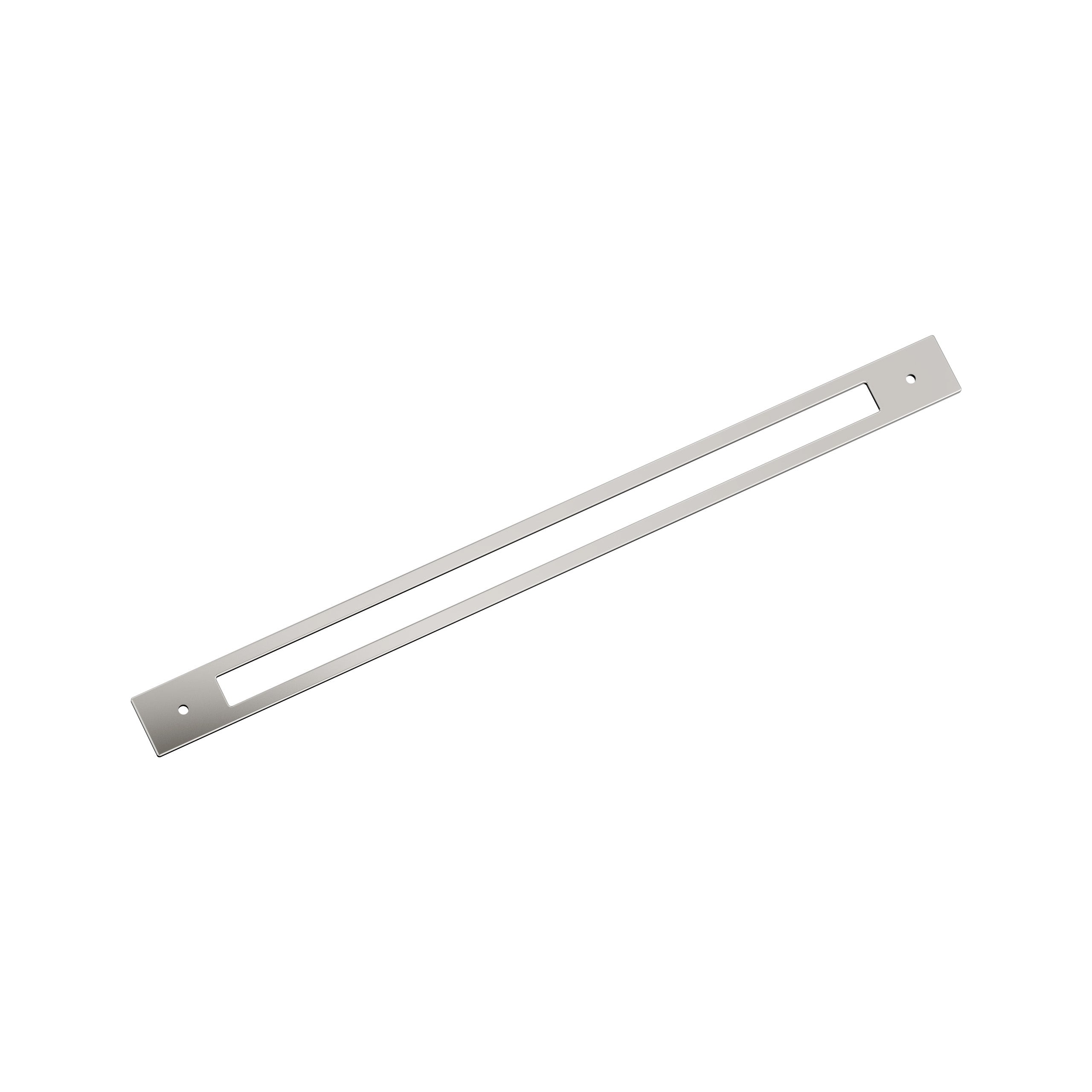 Medora 18 inch (457mm) Center-to-Center Rectangle Polished Nickel Cabinet Pull Backplate