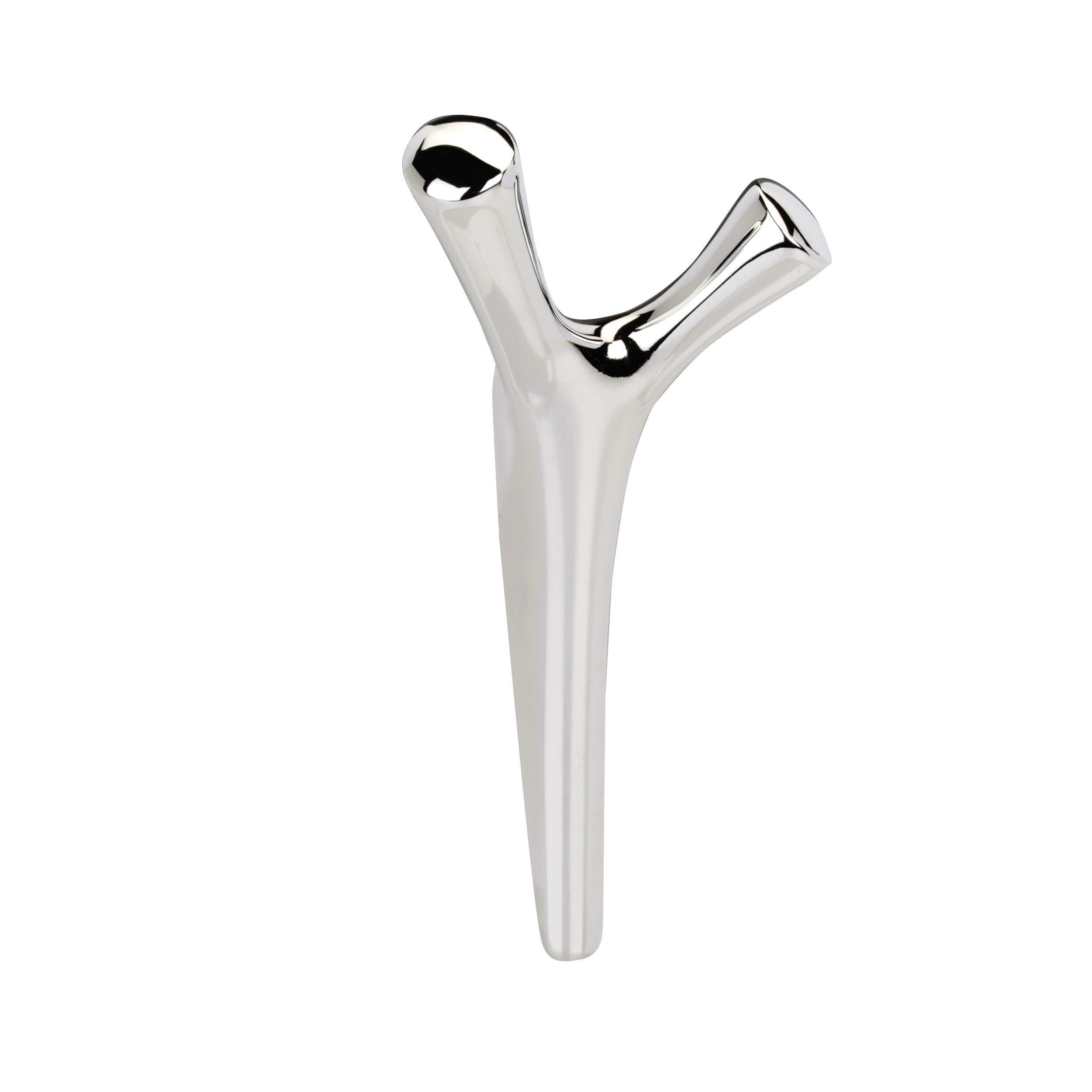 Kodiak Double Prong Polished Nickel Decorative Wall Hook